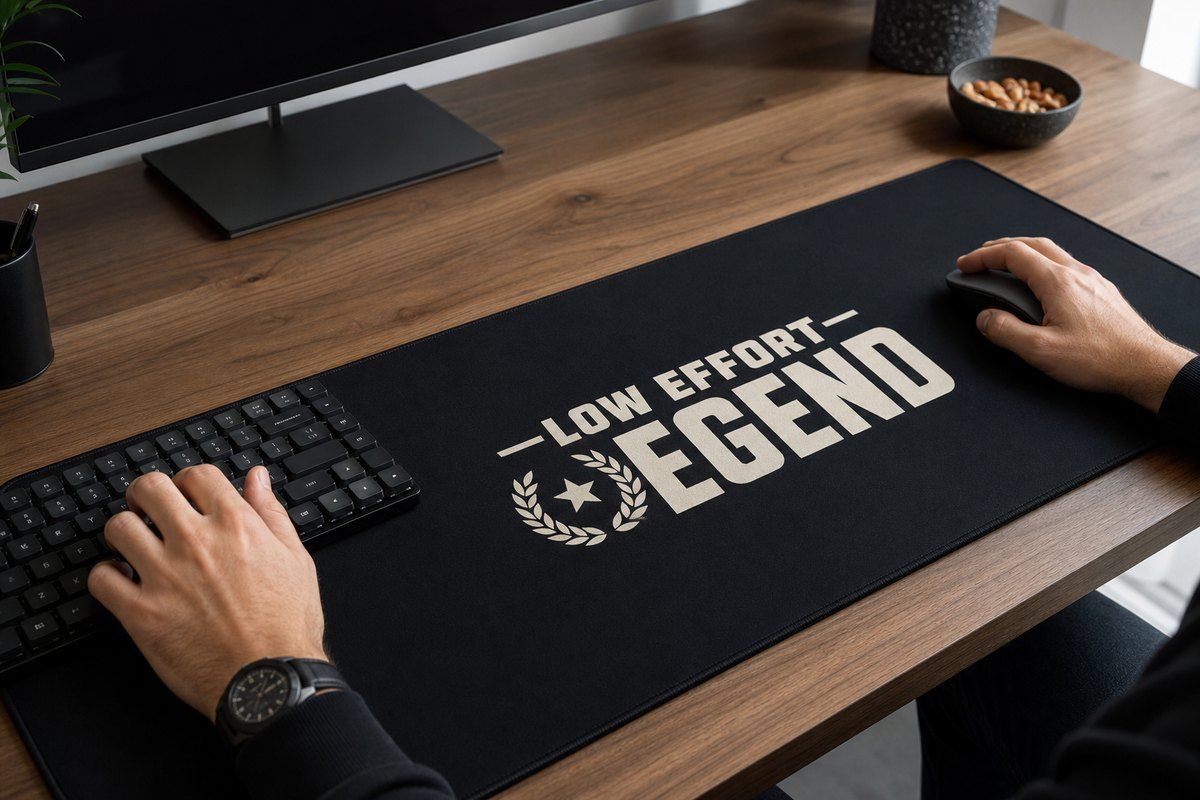 Low Effort Legend Large Desk Mat – Gaming Mouse Pad for Office Setup, graphic art / gift product image 1