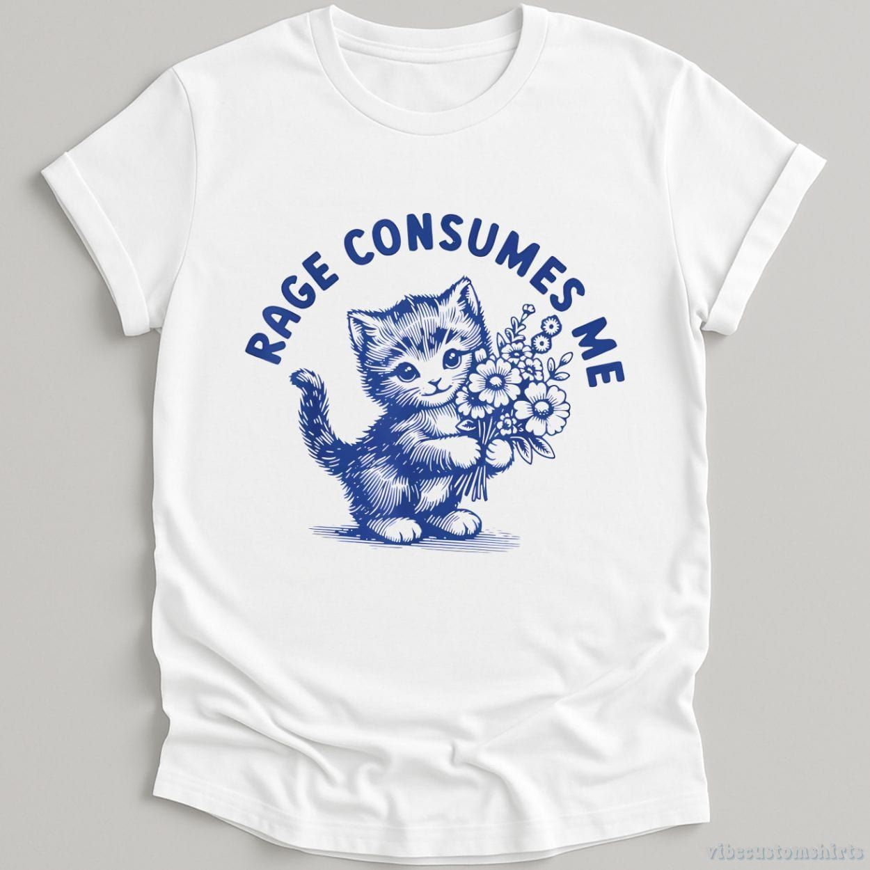 Rage Consumes Me Cat Flower Shirt product image 3