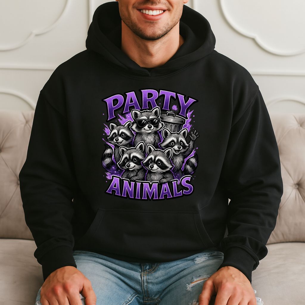 Party Animals Funny Raccoon Humor Hoodie product image 3
