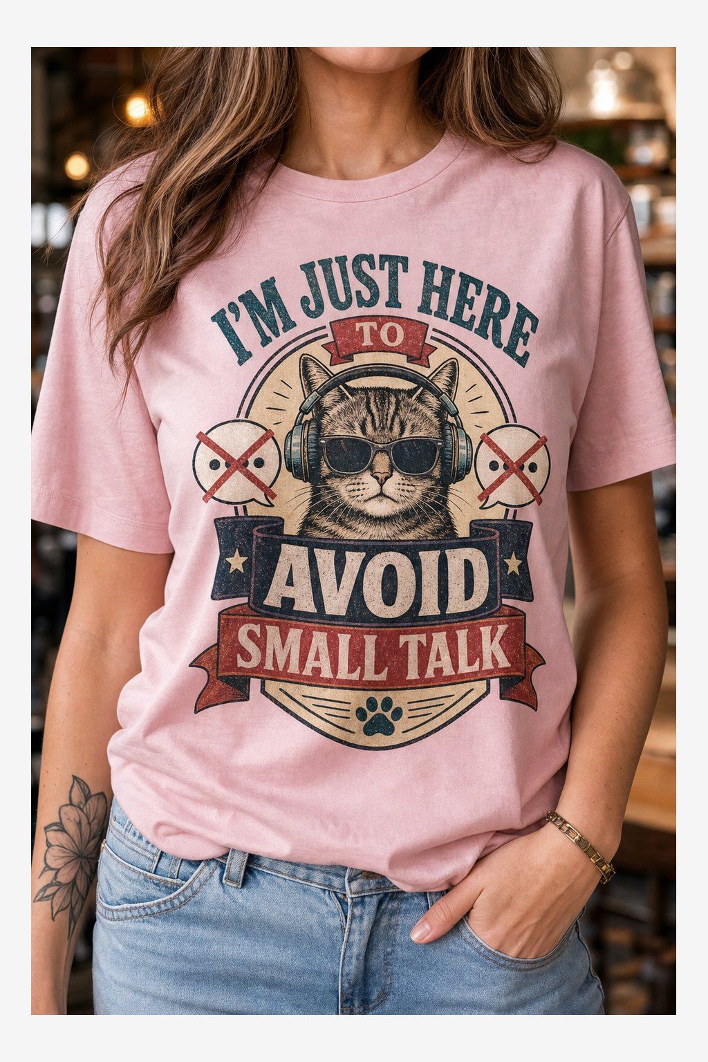 I’m Just Here to Avoid Small Talk T-Shirt product image 4