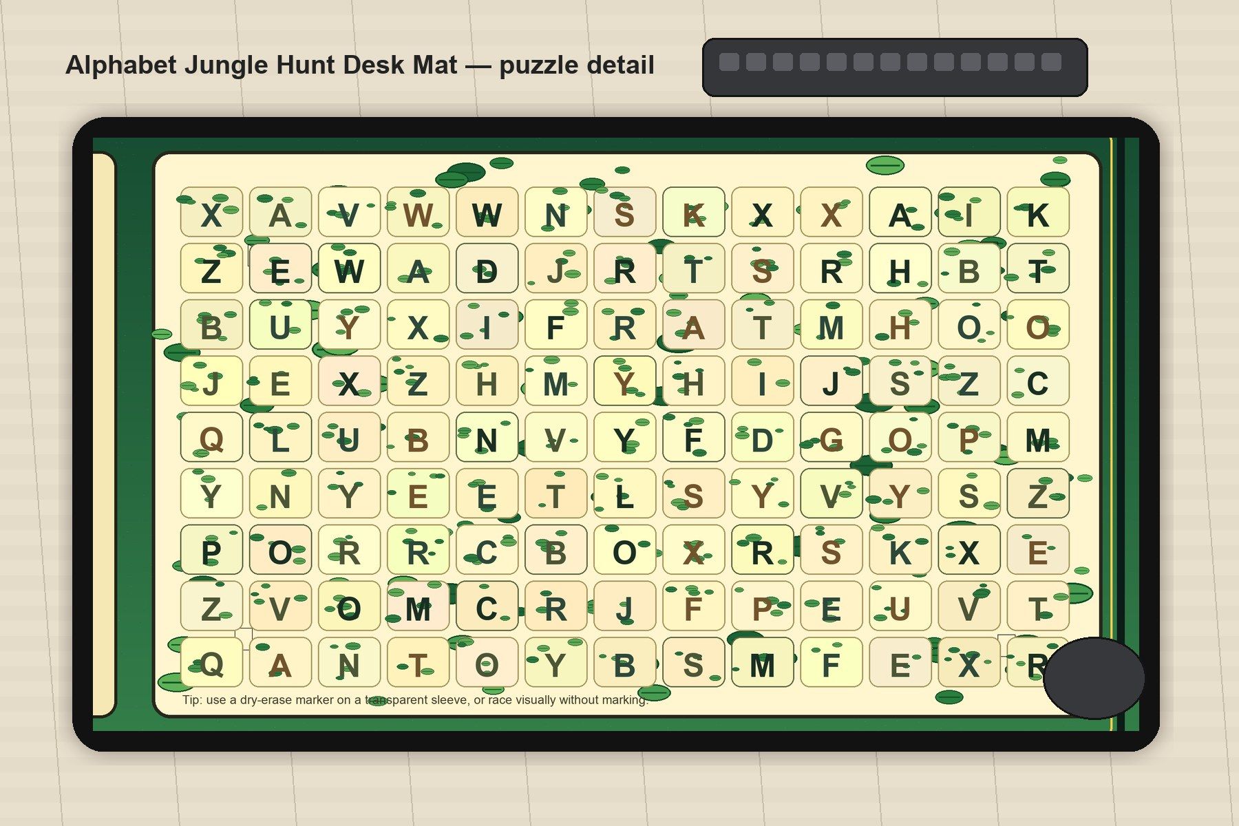 Alphabet Jungle Hunt Large Desk Mat – Gaming Mouse Pad for Office Setup, graphic art / gift product image 3