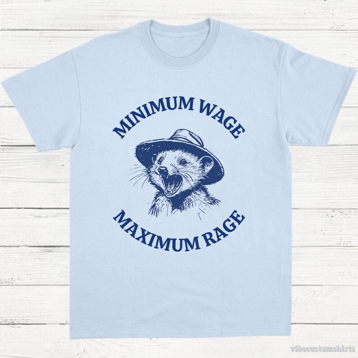 Minimum Wage Maximum Rage Vintage Opossum Shirt product image 4
