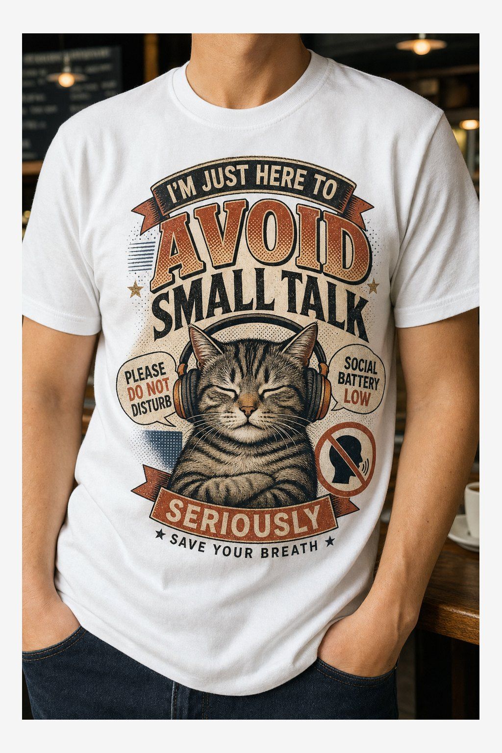 I’m Just Here to Avoid Small Talk T-Shirt product image 2