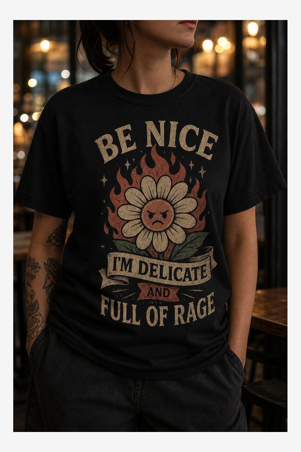 Be Nice, I’m Delicate and Full of Rage T-Shirt product image 5