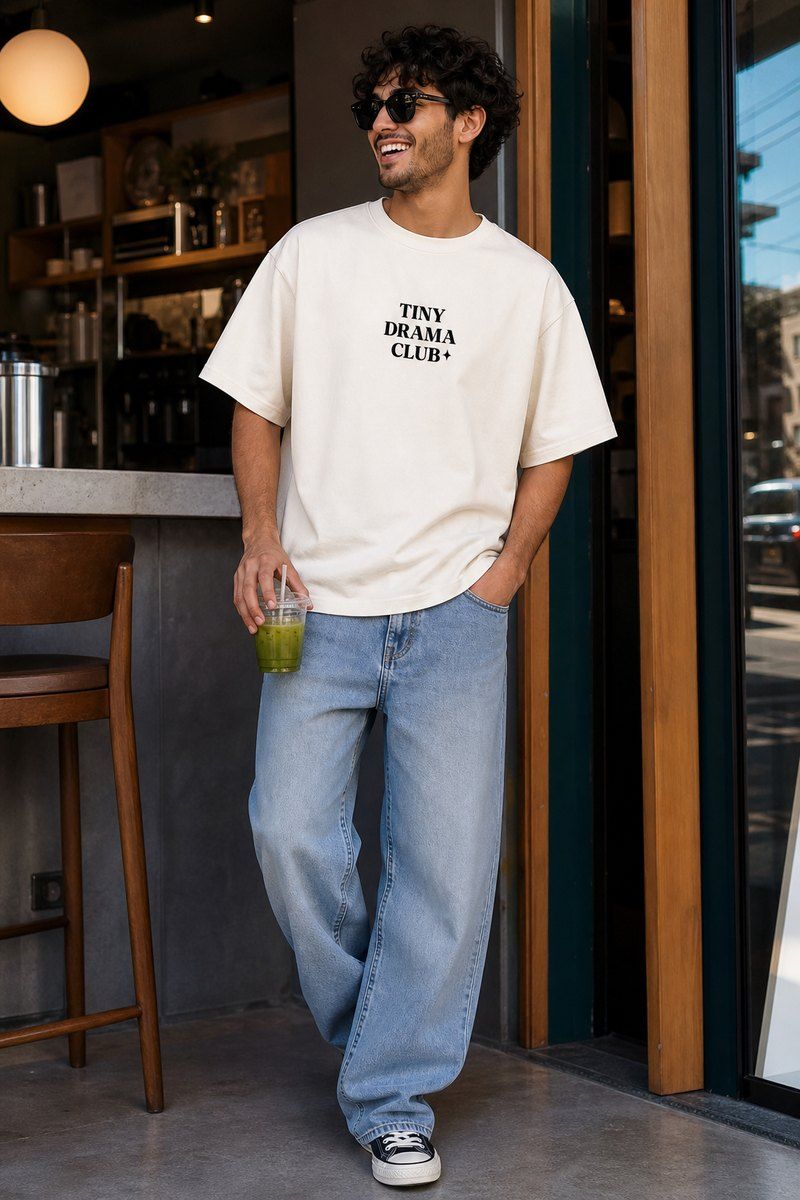 Tiny Drama Club Premium Boxy Tee – Graphic Streetwear T-Shirt for Everyday Outfits, graphic art / gift product image 1