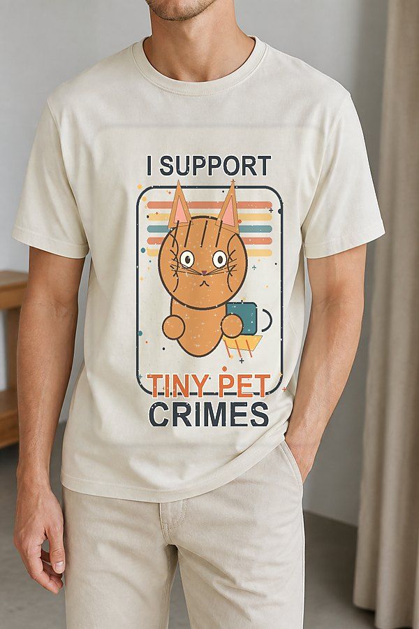 I Support Tiny Pet Crimes Cat Shirt product image 1