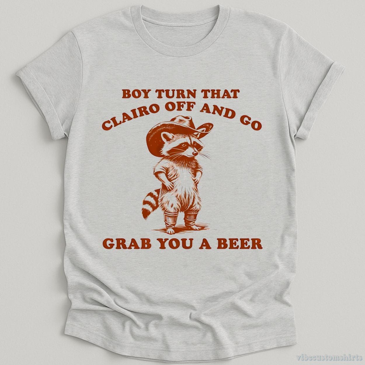 Boy Turn That Clairo Off Western Cowboy Raccoon Shirt product image 5