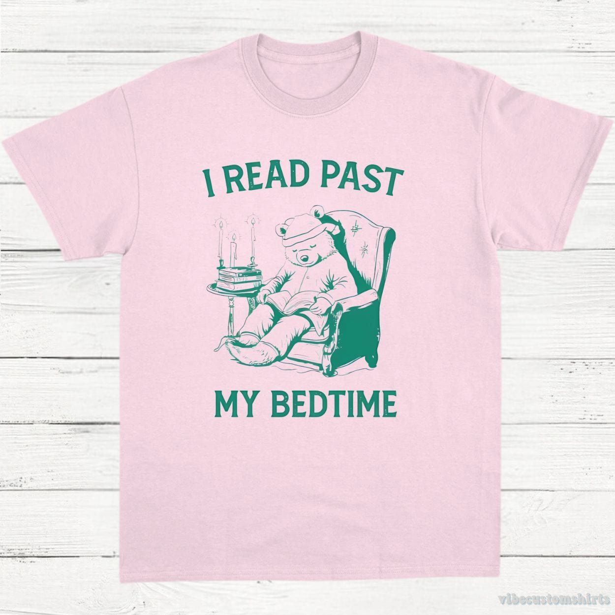 I Read Past My Bedtime Cute Bear Shirt product image 5