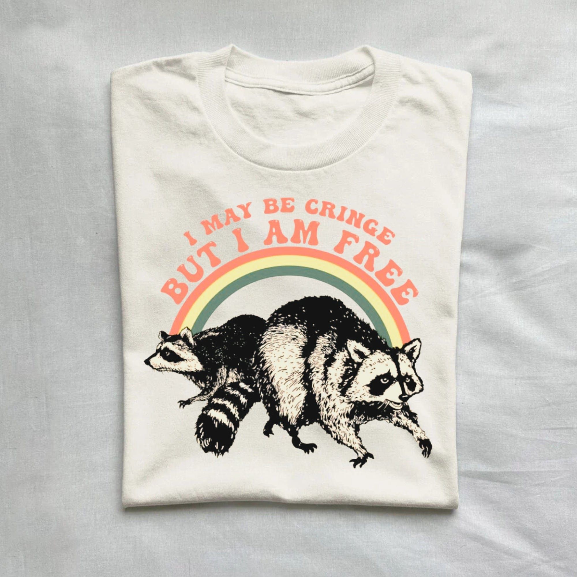 I May Be Cringe But I Am Free Raccoon Shirt product image 1