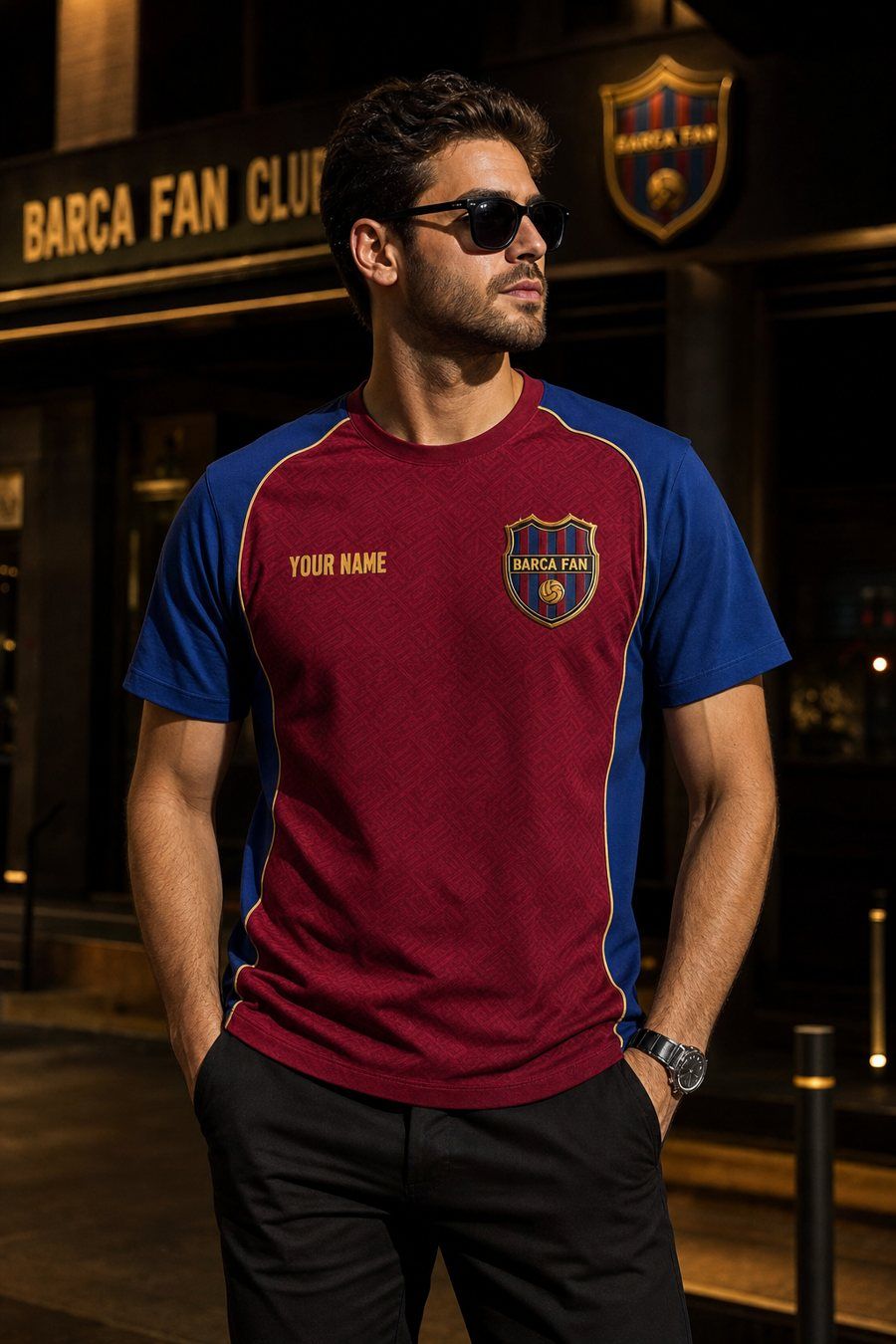 Barca Fan Custom Name Football T-Shirt product image 1