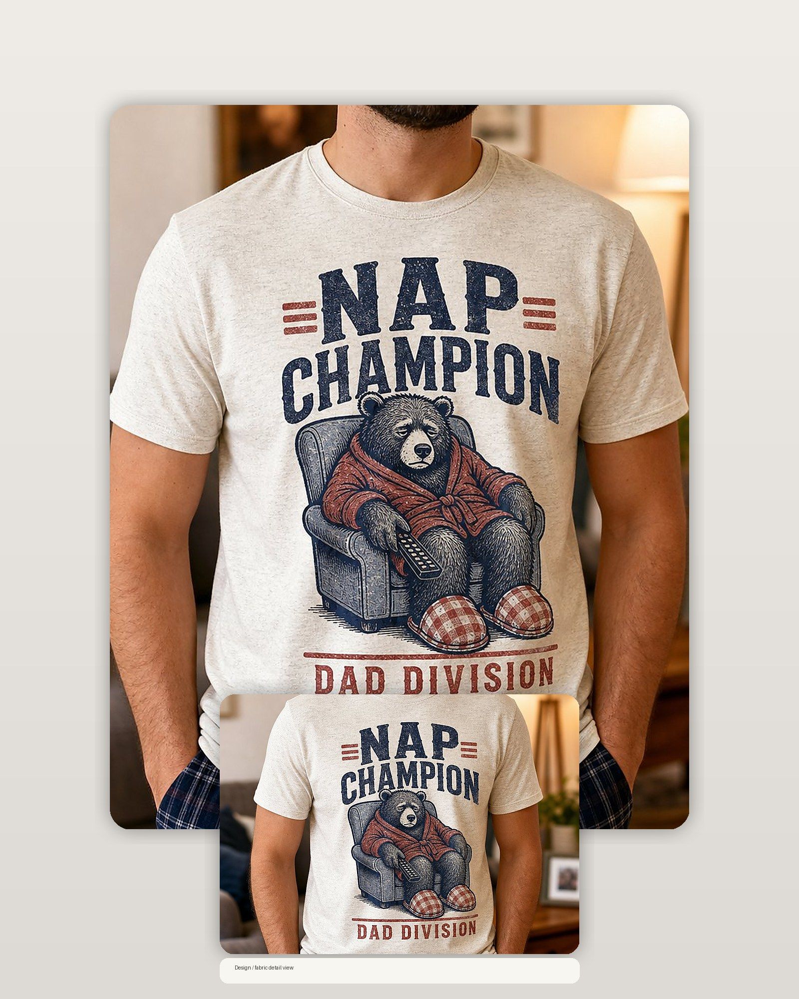 Nap Champion Dad Division Bear T-Shirt product image 2