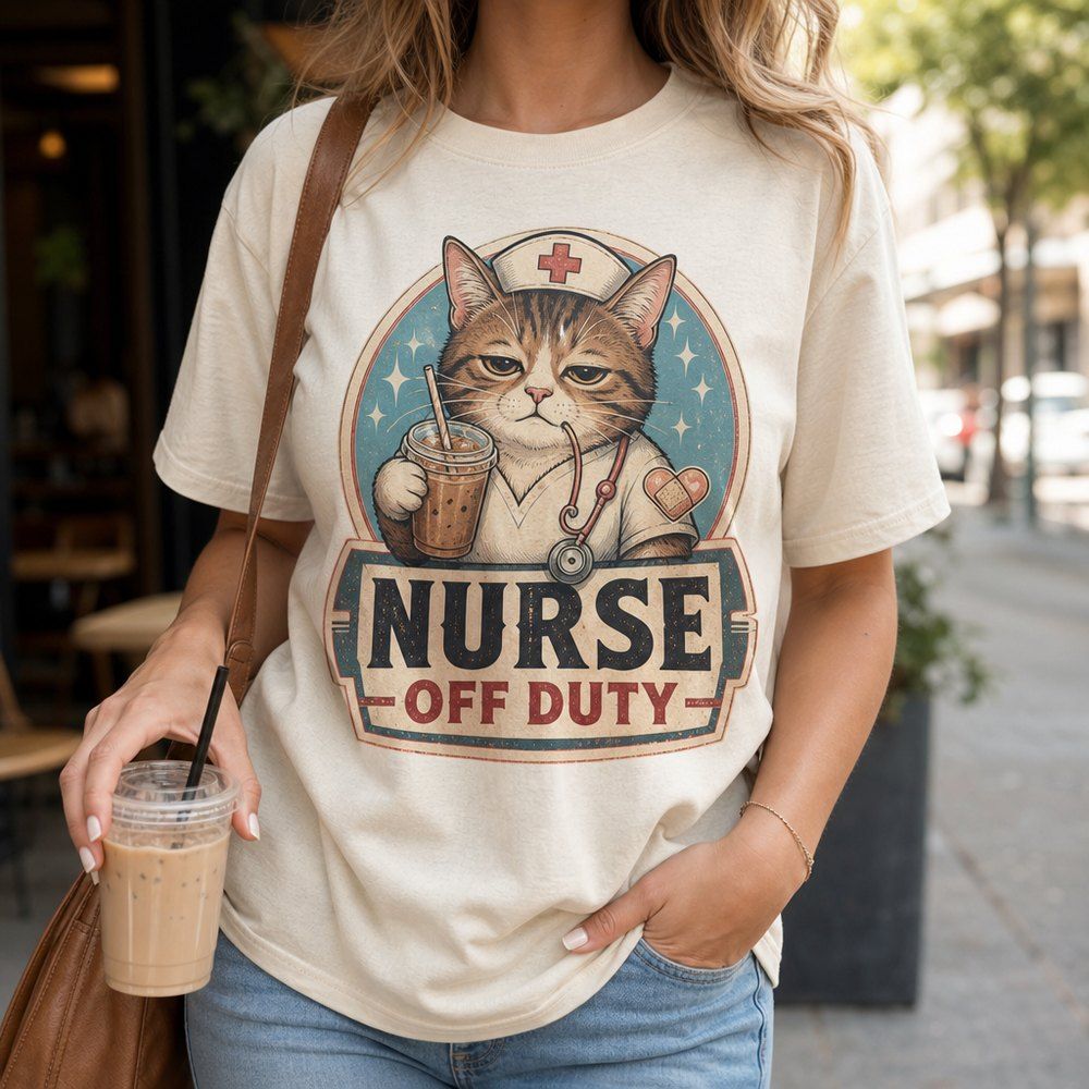 Nurse Off Duty Cat Summer T-Shirt product image 1