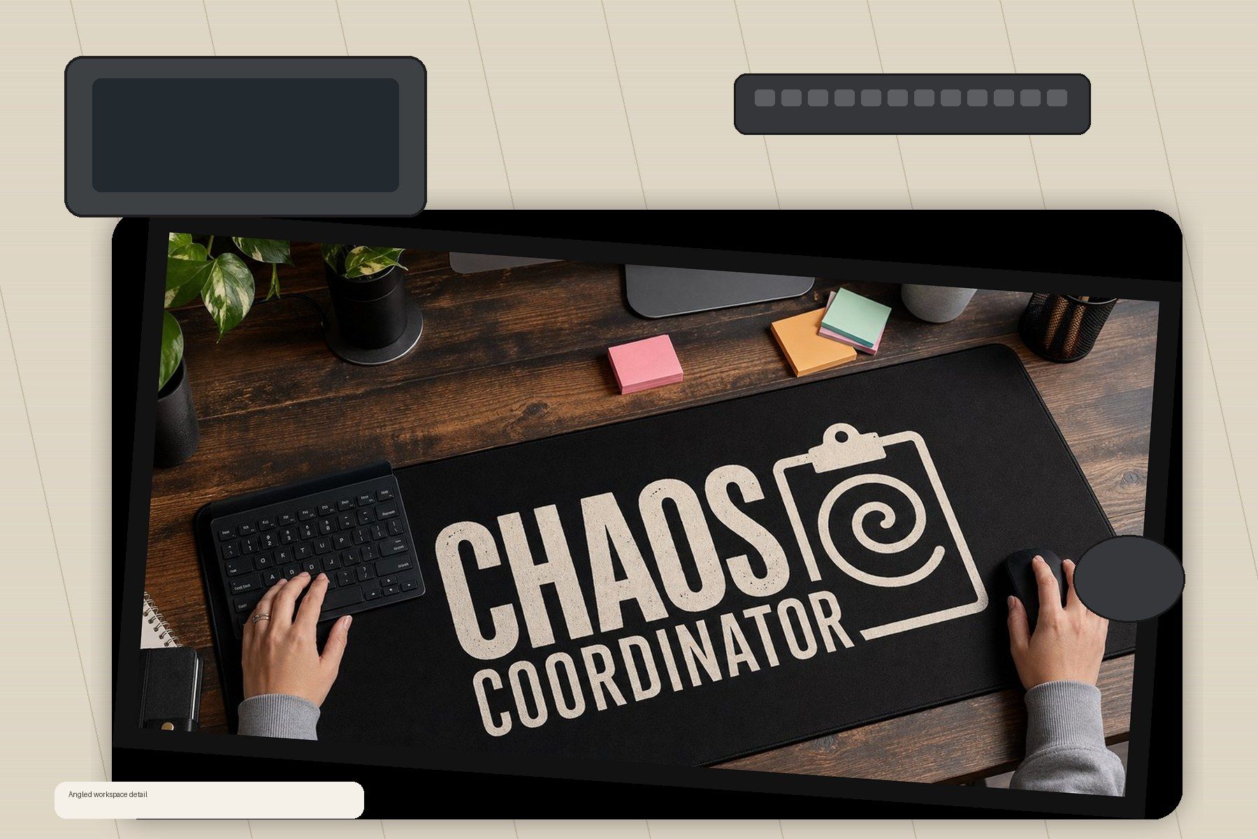 Chaos Coordinator Large Desk Mat – Gaming Mouse Pad for Office Setup, graphic art / gift product image 2