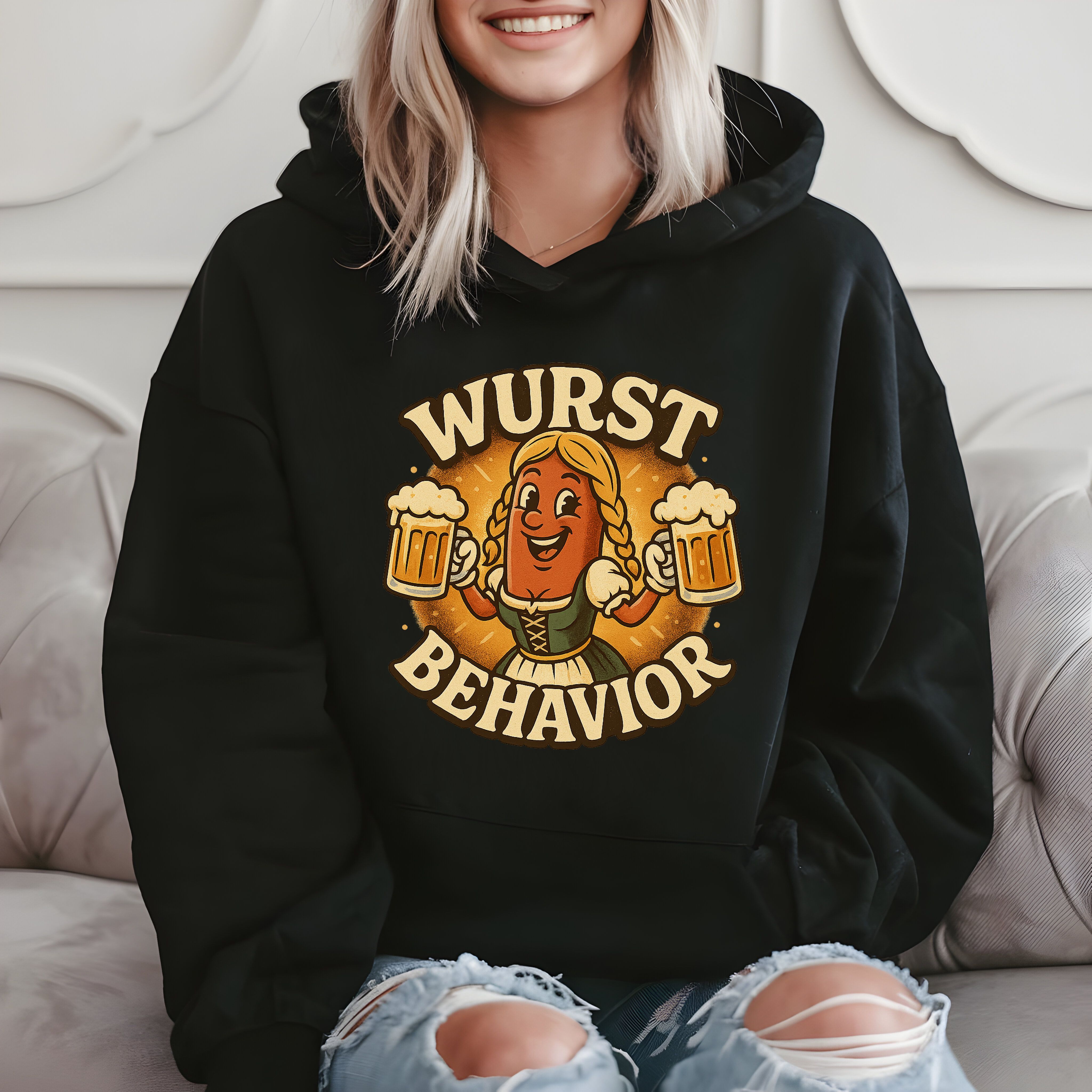 Wurst Behavior Funny Oktoberfest Humor Hoodie product image 2