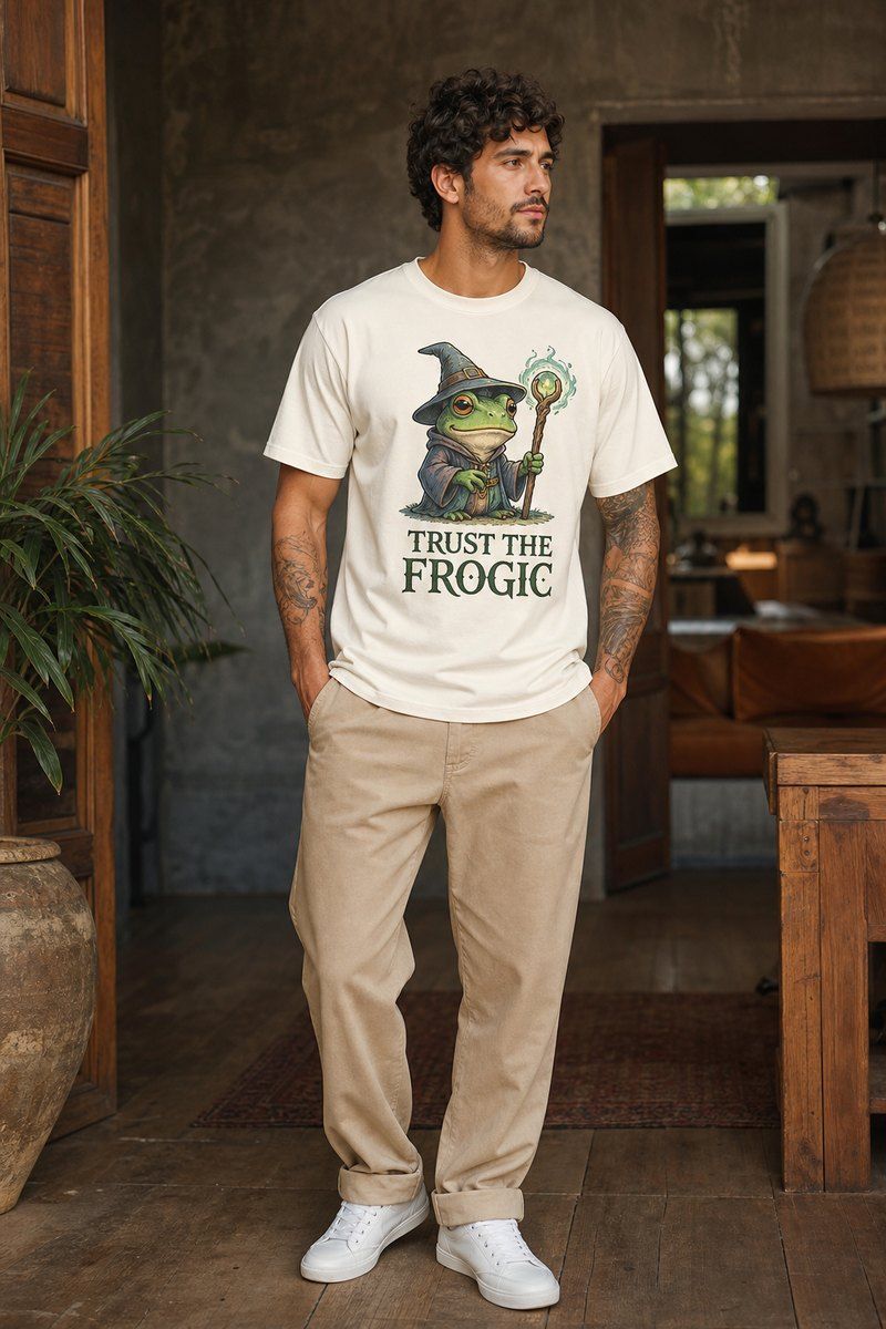 Frog Wizard Trust The Frogic Premium Boxy Tee – Graphic Streetwear T-Shirt for Everyday Outfits, frog lover gift / funny animal product image 1