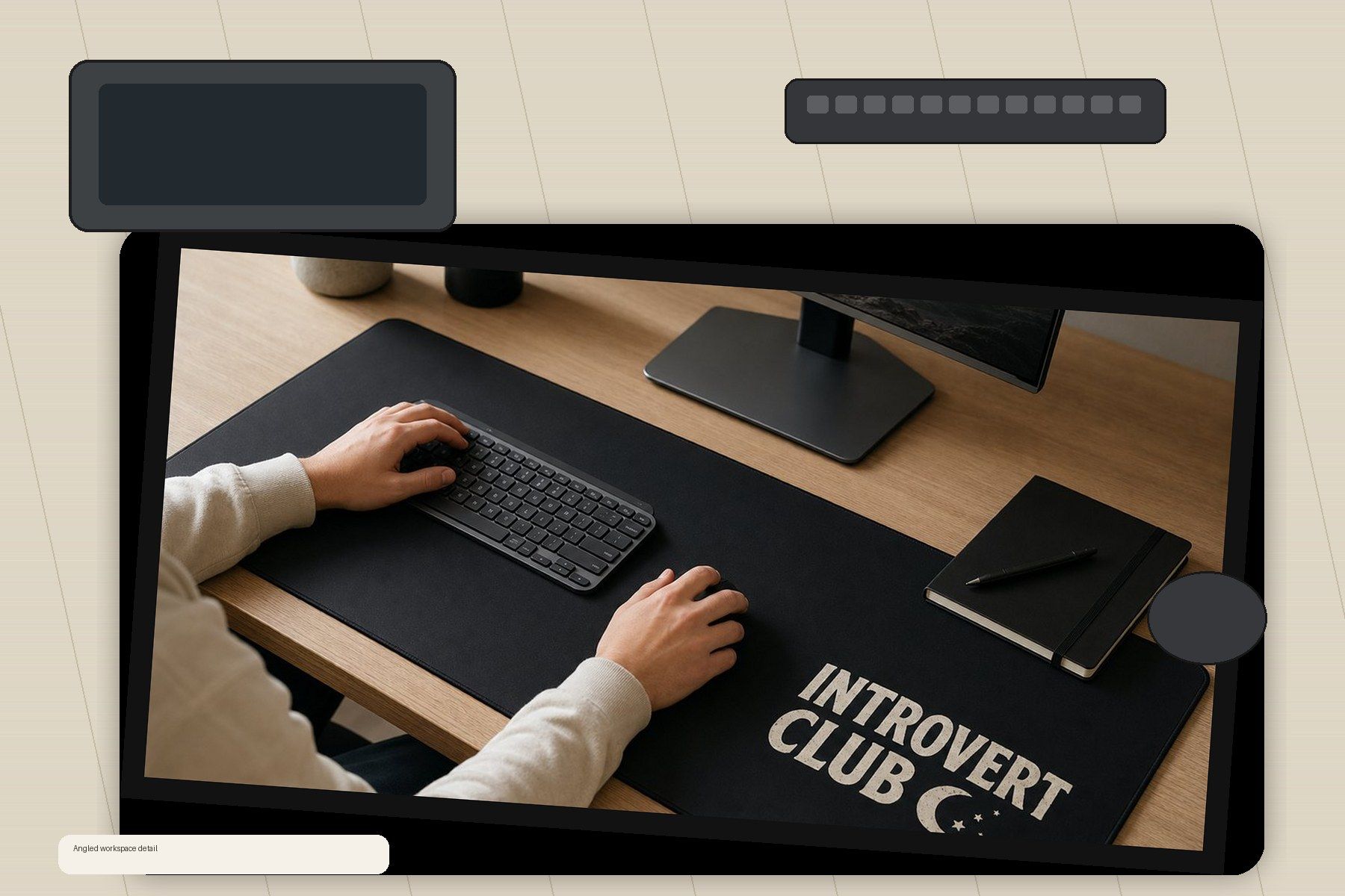 Introvert Club Large Desk Mat – Gaming Mouse Pad for Office Setup, graphic art / gift product image 2