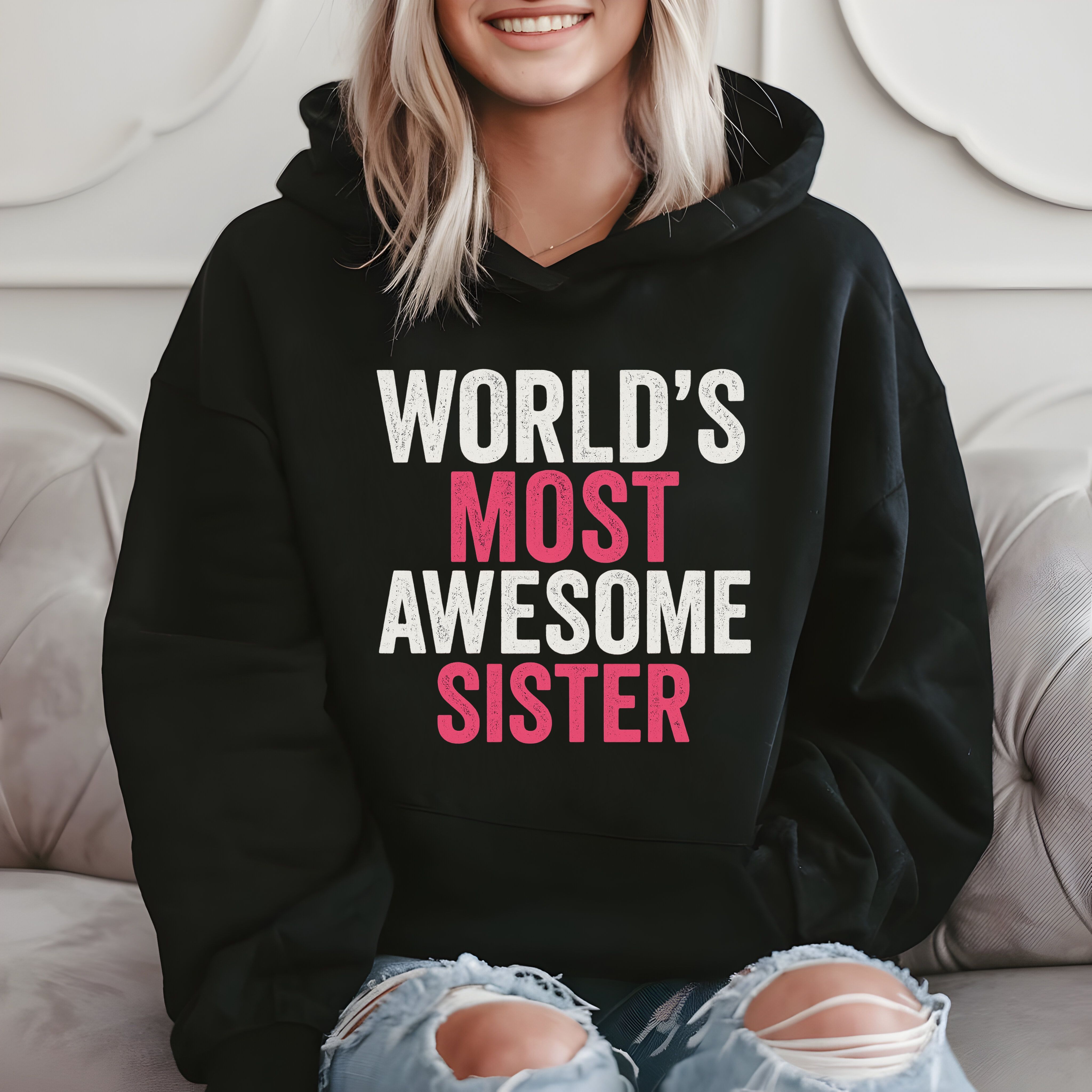 World's Most Awesome Sister Gift - Cute Family Hoodie product image 2