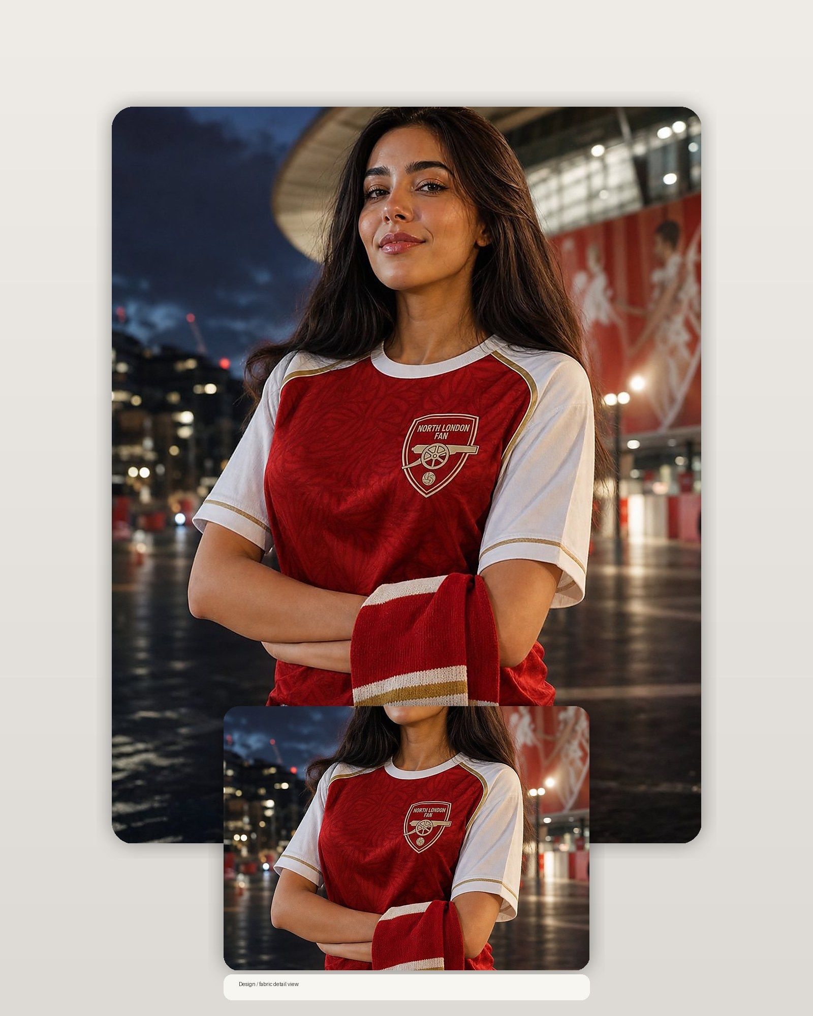 North London Fan Red White Football T-Shirt product image 2