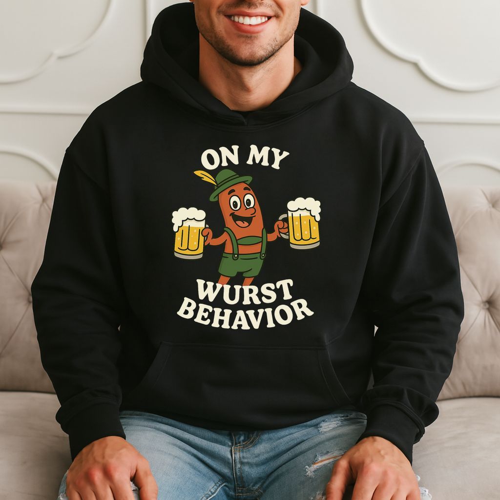 On My Wurst Behavior - Funny Oktoberfest Humor Hoodie product image 3