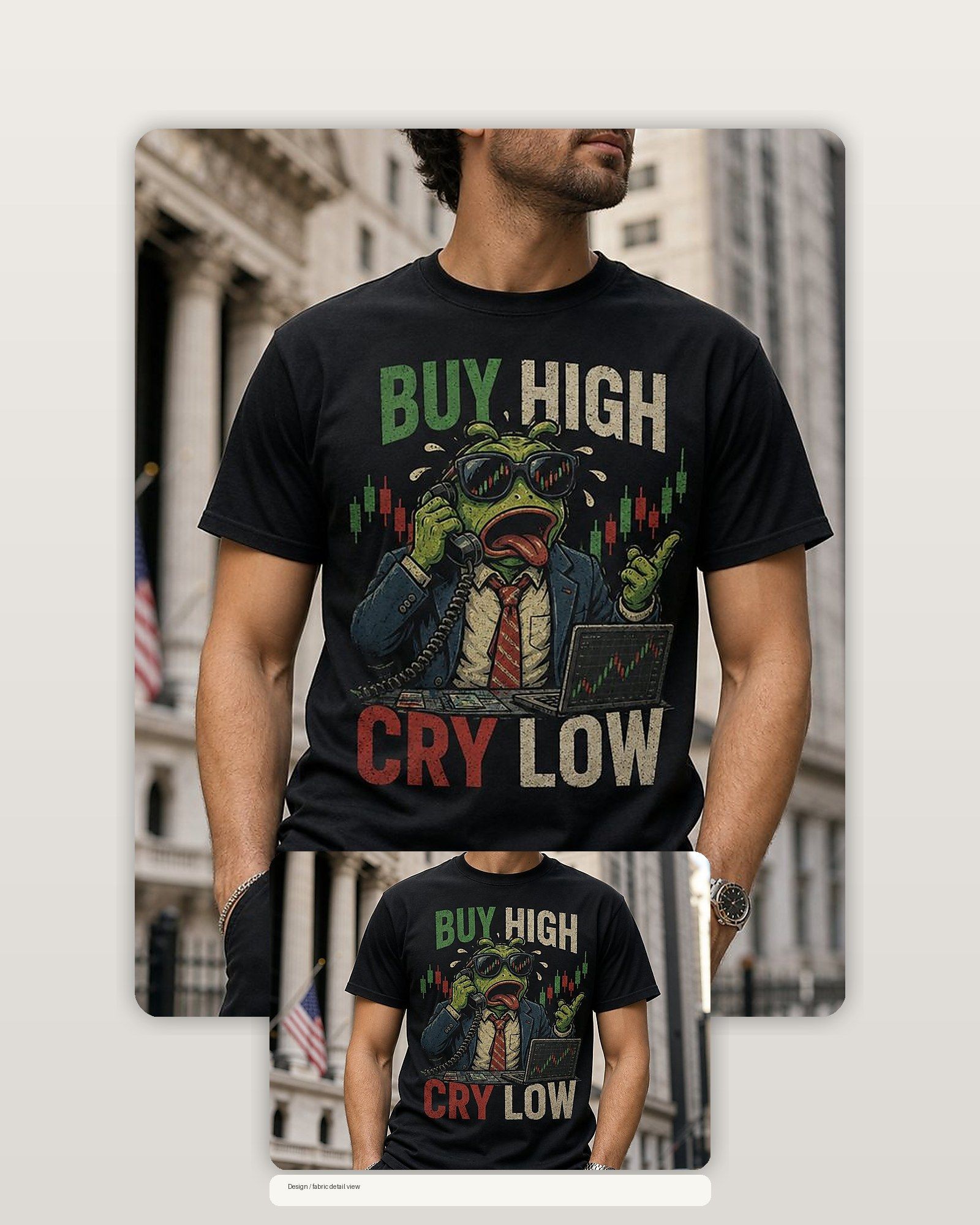 Frog of Wall Street Buy High Cry Low T-Shirt product image 2