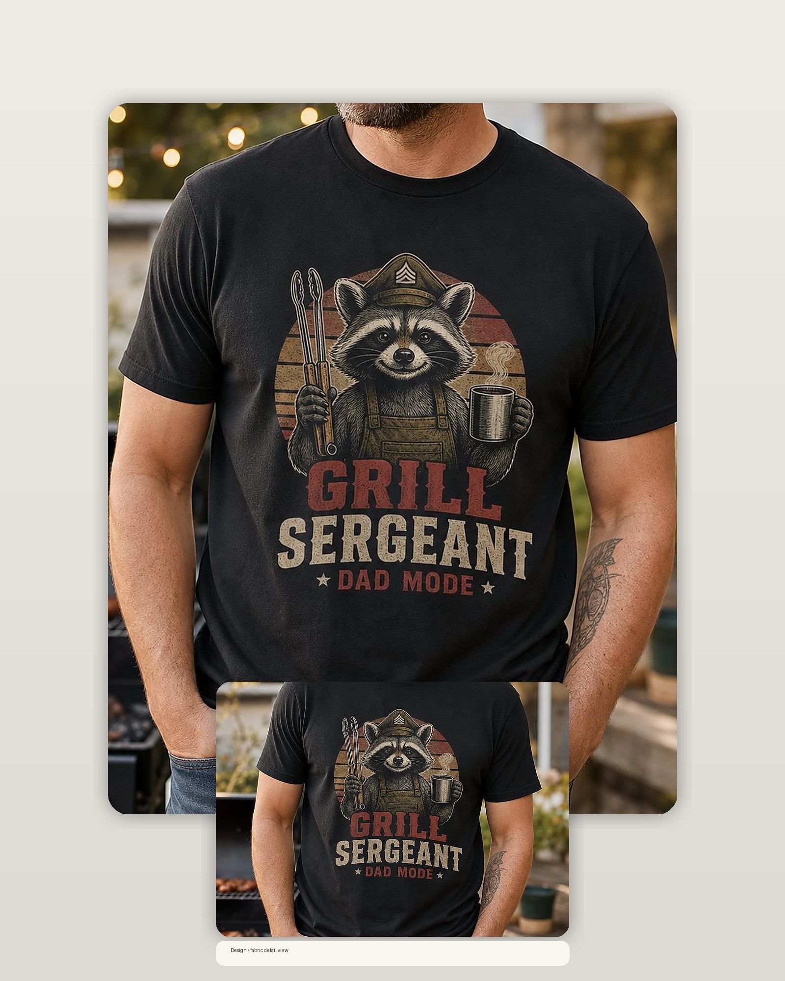 Grill Sergeant Dad Mode Raccoon T-Shirt product image 2