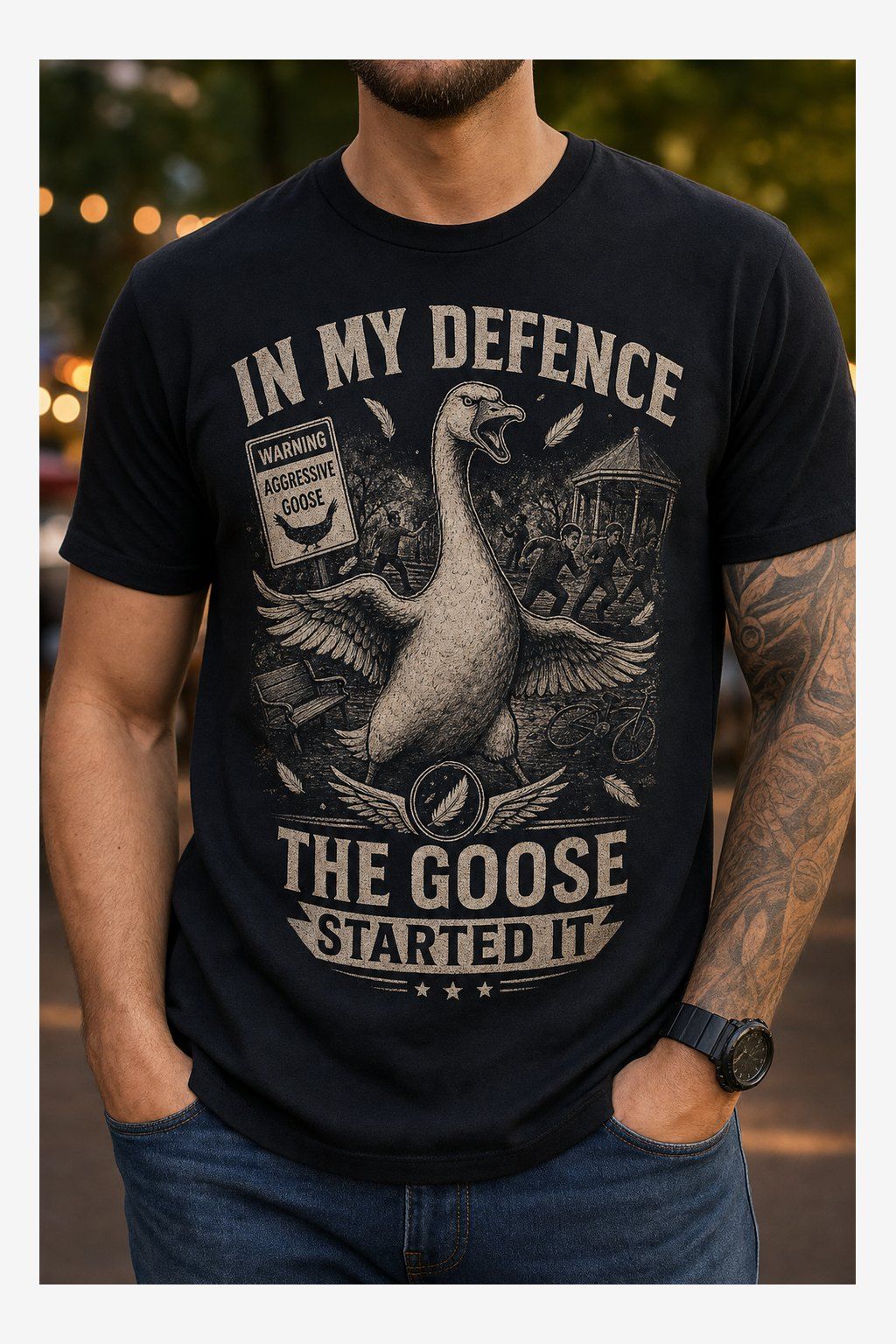 In My Defence the Goose Started It T-Shirt product image 5