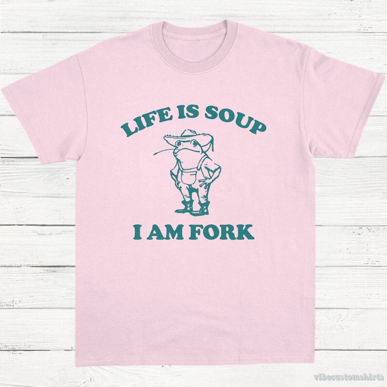 Life Is Soup I Am Fork Frog Vintage T-Shirt product image 5