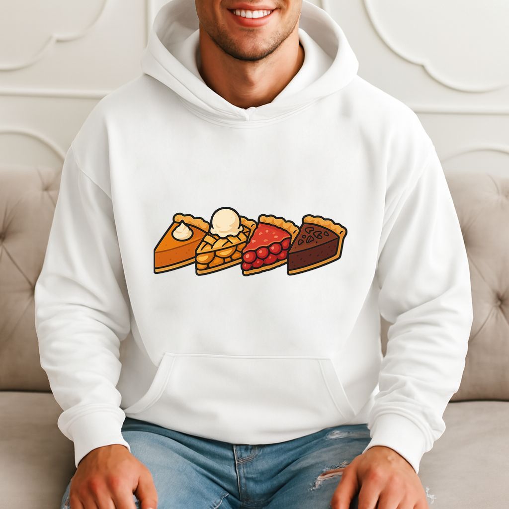 Pumpkin, Apple, Cherry, And Chocolate Pie Slices - Foodie Gift Hoodie product image 3