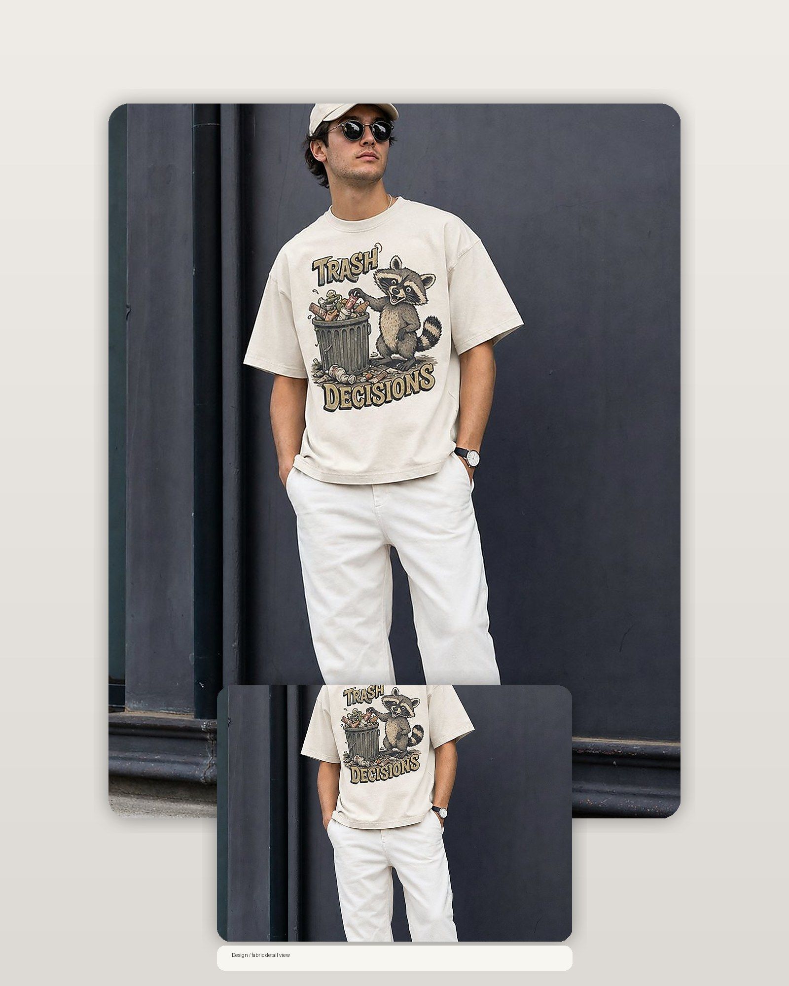 Trash Decisions Raccoon Premium Boxy Tee – Graphic Streetwear T-Shirt for Everyday Outfits, graphic art / gift product image 2