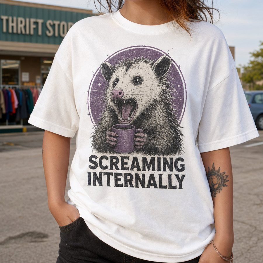 Screaming Internally Opossum T-Shirt product image 1