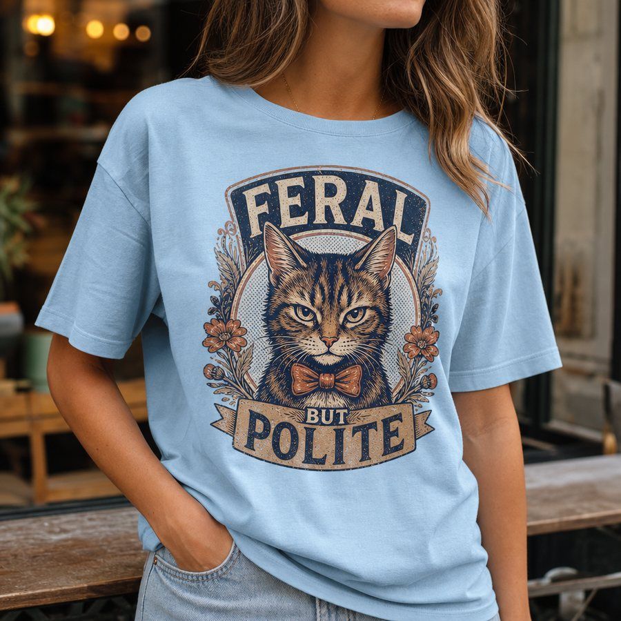 Feral But Polite Cat T-Shirt product image 3