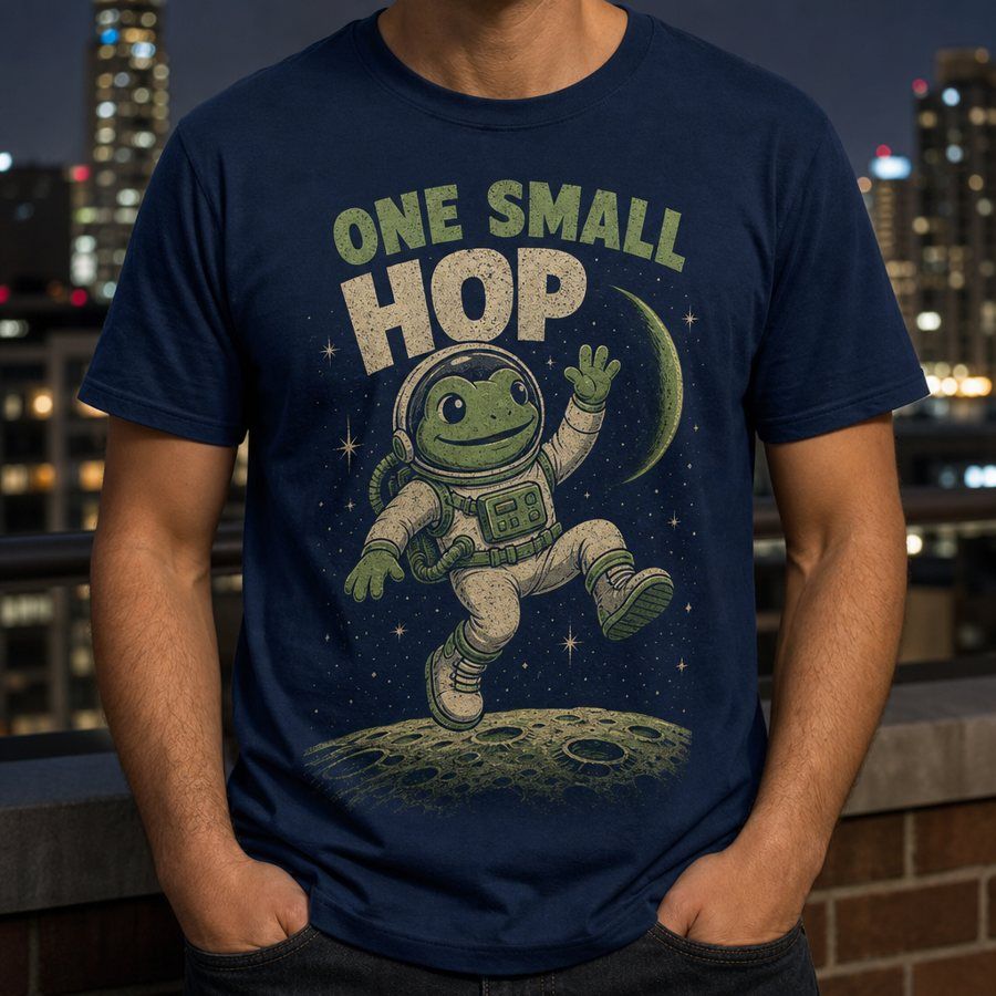 Frog Astronaut One Small Hop T-Shirt product image 1