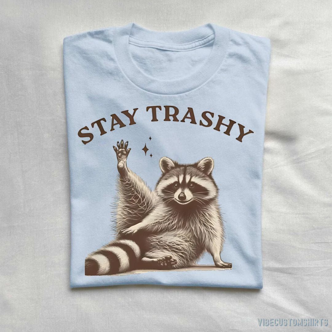 Stay Trashy Funny Raccoon T-Shirt product image 3
