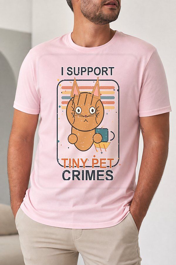 I Support Tiny Pet Crimes Cat Shirt product image 2