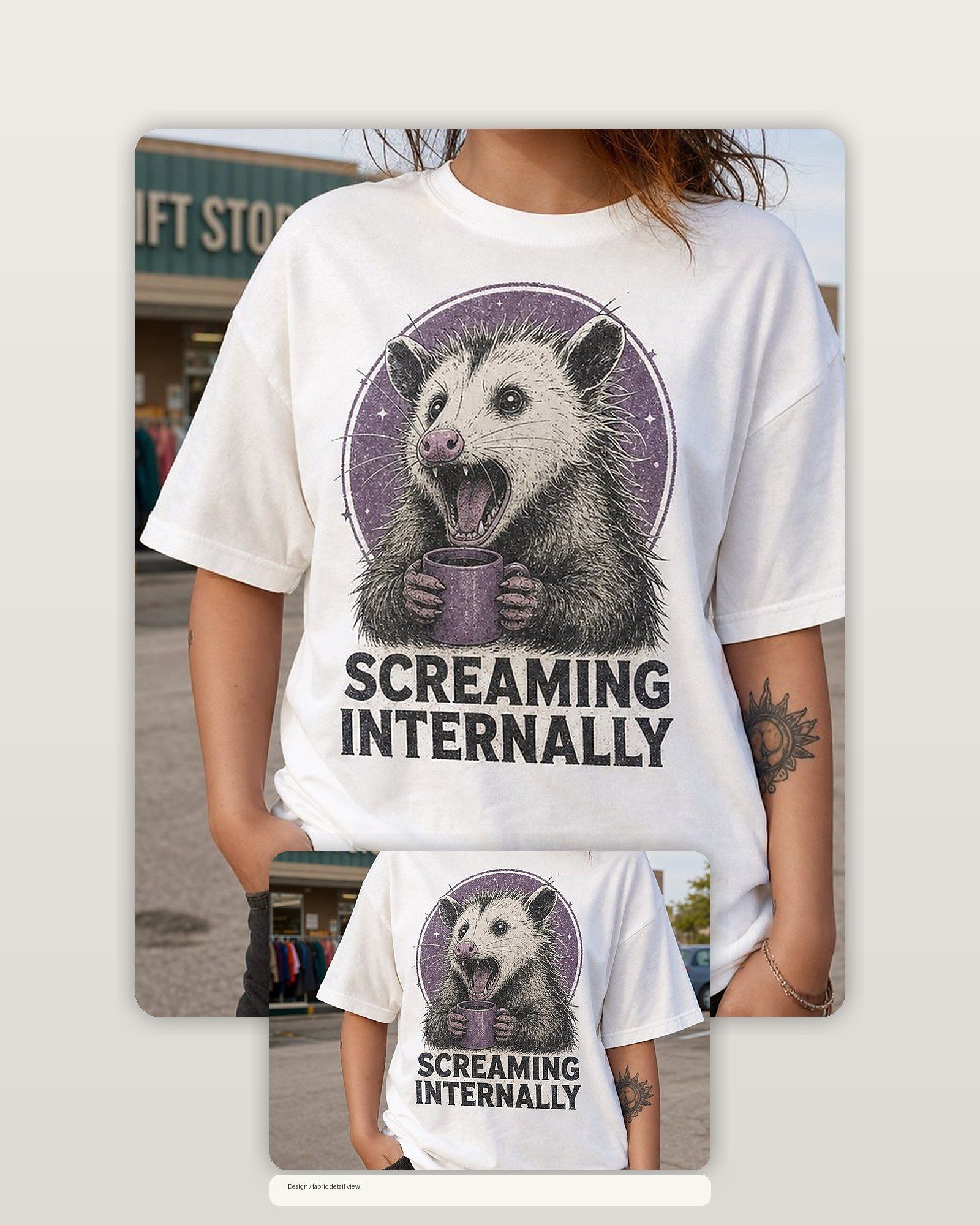 Screaming Internally Opossum T-Shirt product image 2