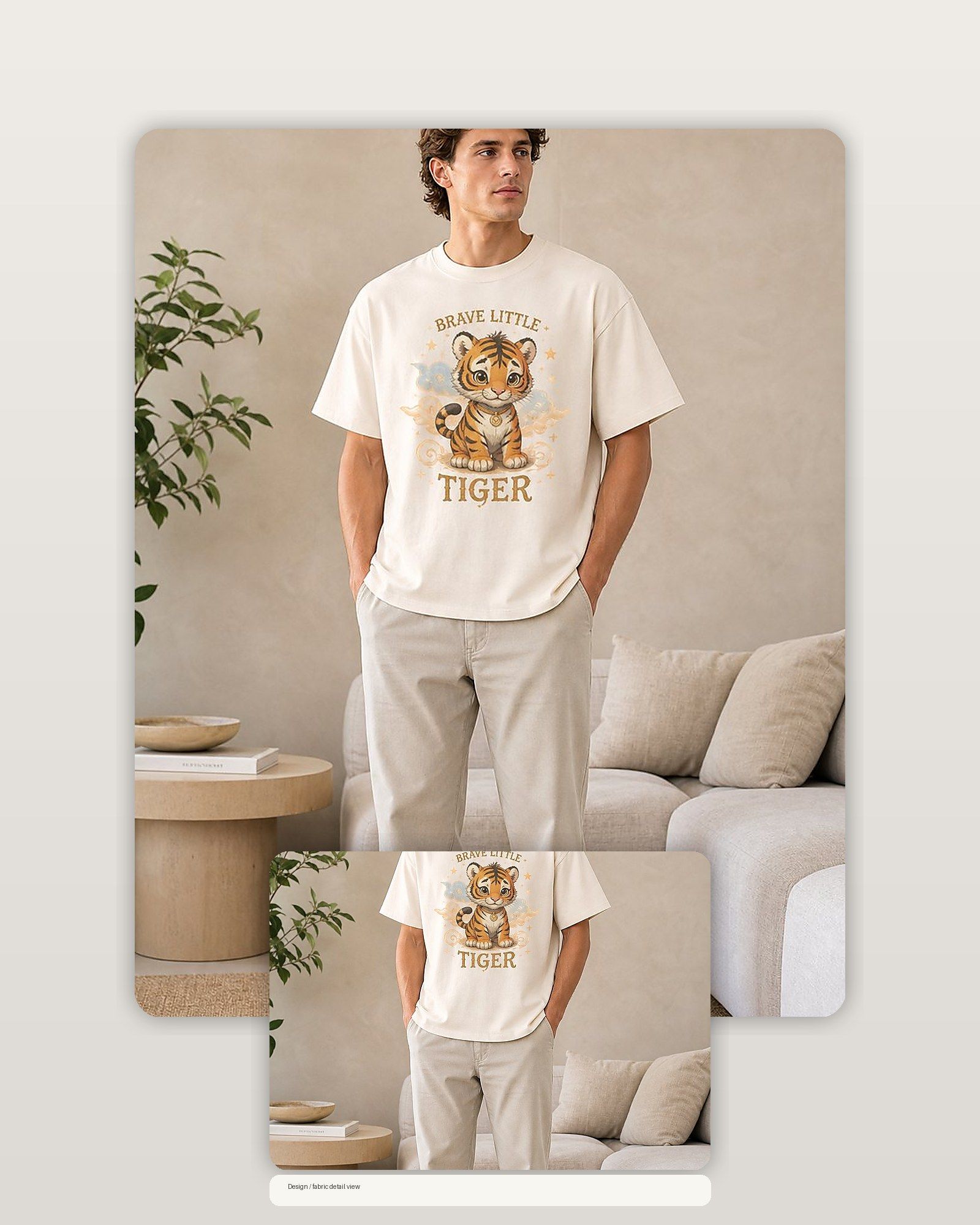 Tiger Brave Little Tiger Premium Boxy Tee – Graphic Streetwear T-Shirt for Everyday Outfits, graphic art / gift product image 2