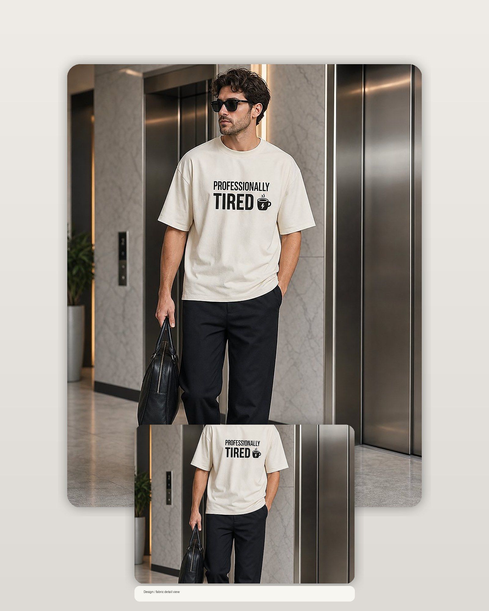 Professionally Tired Premium Boxy Tee – Graphic Streetwear T-Shirt for Everyday Outfits, graphic art / gift product image 2