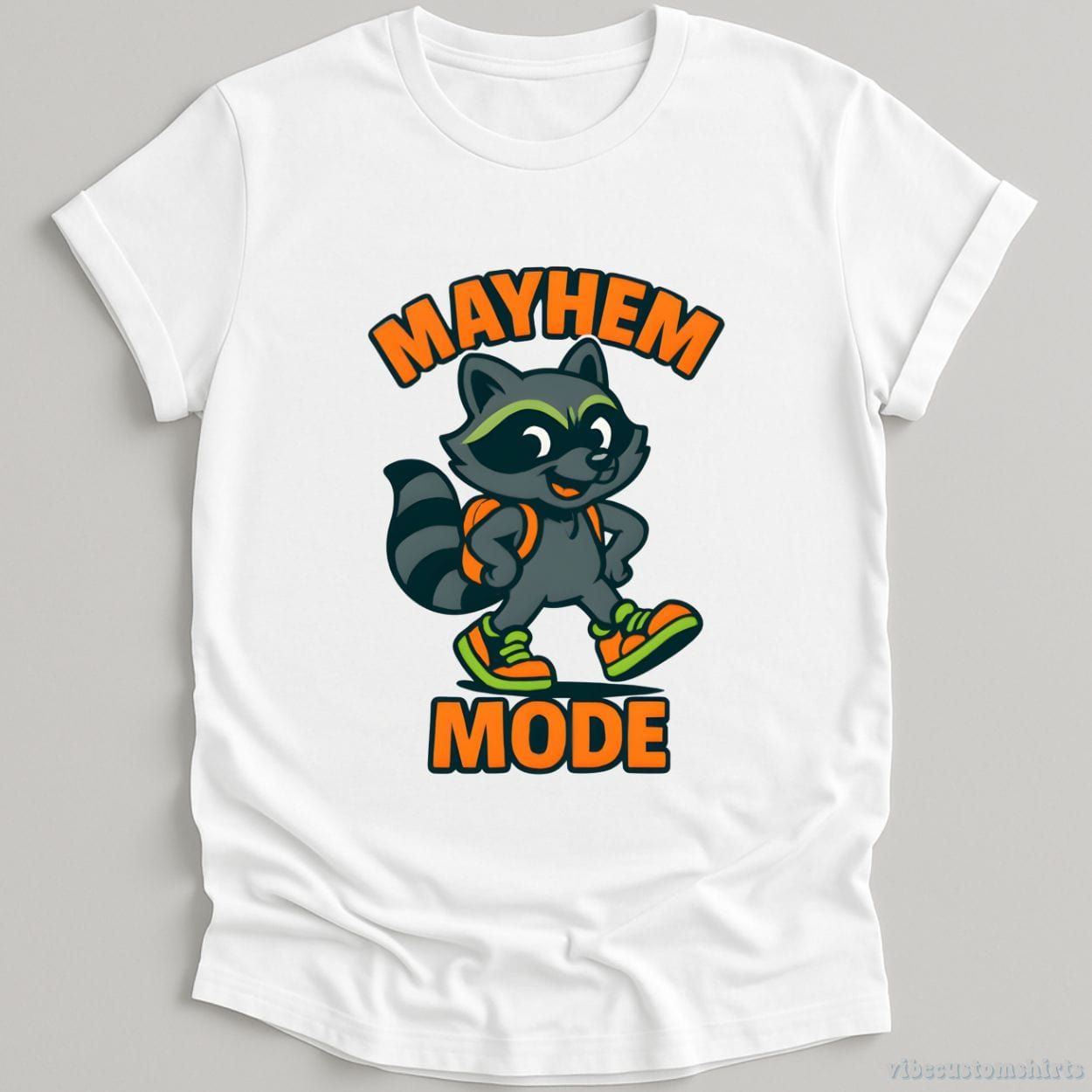 Mayhem Mode Cute Raccoon Cartoon Shirt product image 4