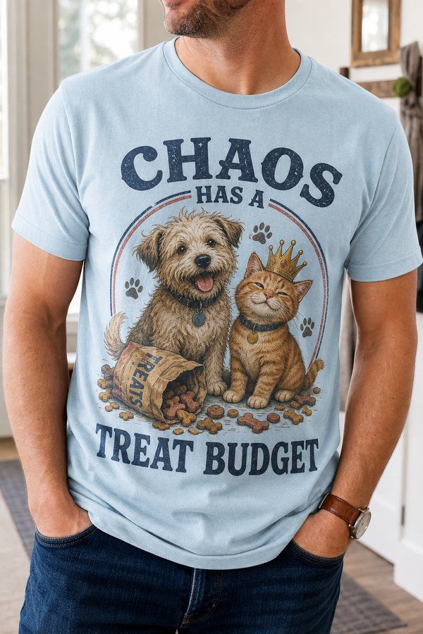 Chaos Has A Treat Budget Pet Parent T-Shirt product image 3