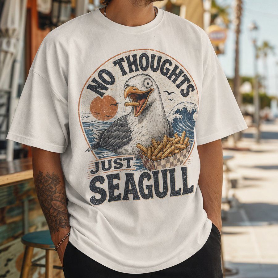 No Thoughts Just Seagull T-Shirt product image 2