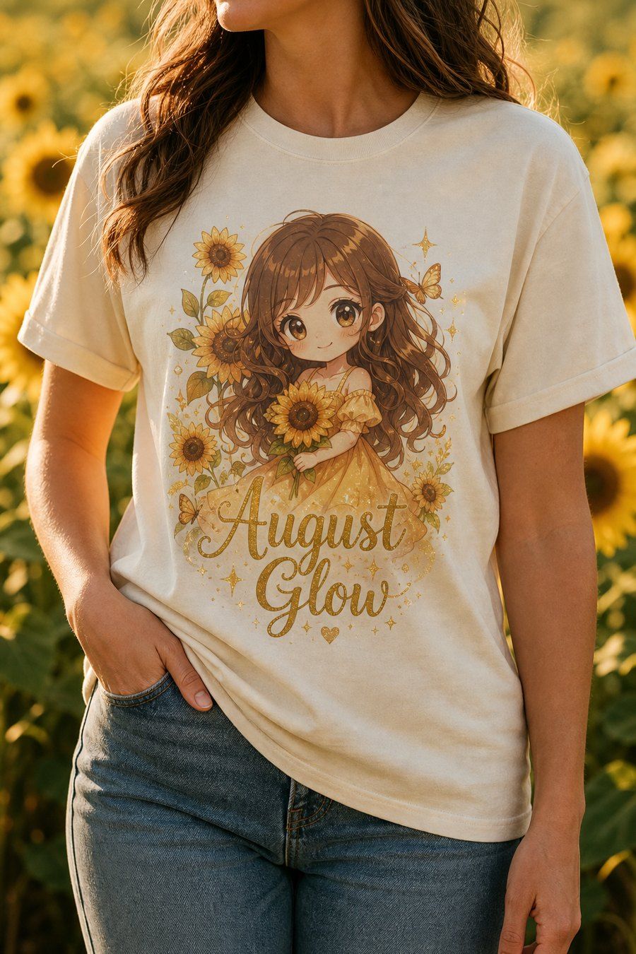 August Birthday Gift Cute Anime Shirt - August Glow product image 1