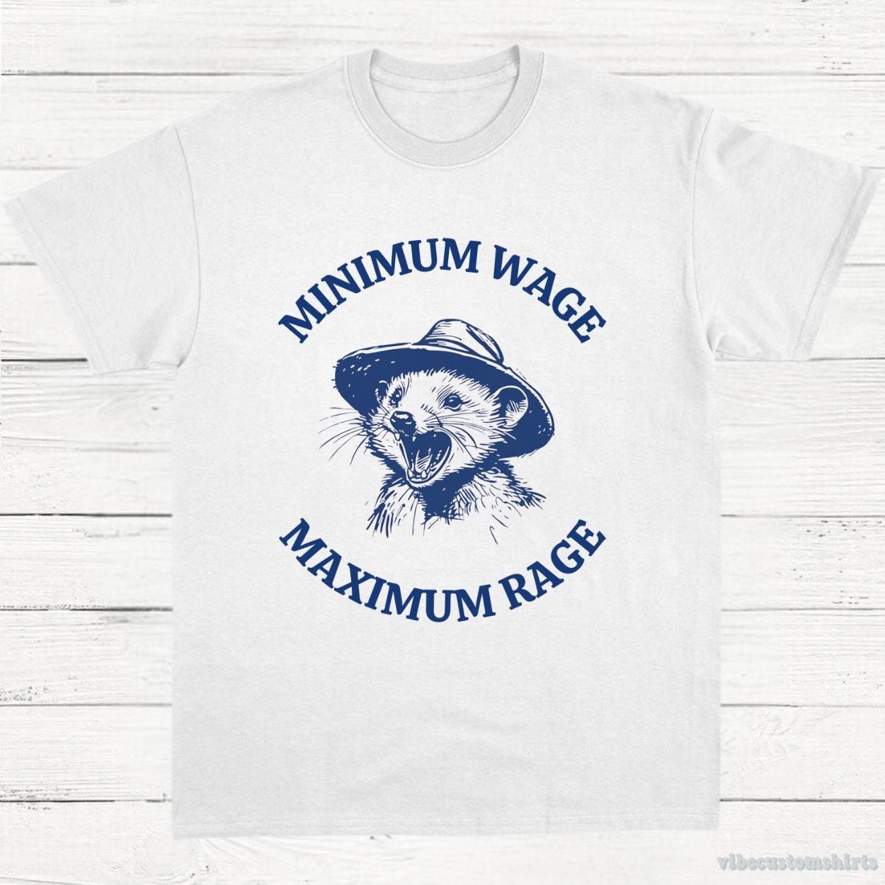Minimum Wage Maximum Rage Vintage Opossum Shirt product image 3
