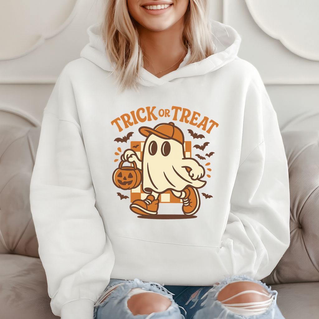 Trick Or Treat Halloween Ghost Gift, Spooky Pumpkin, Fall Vibes Hoodie product image 2