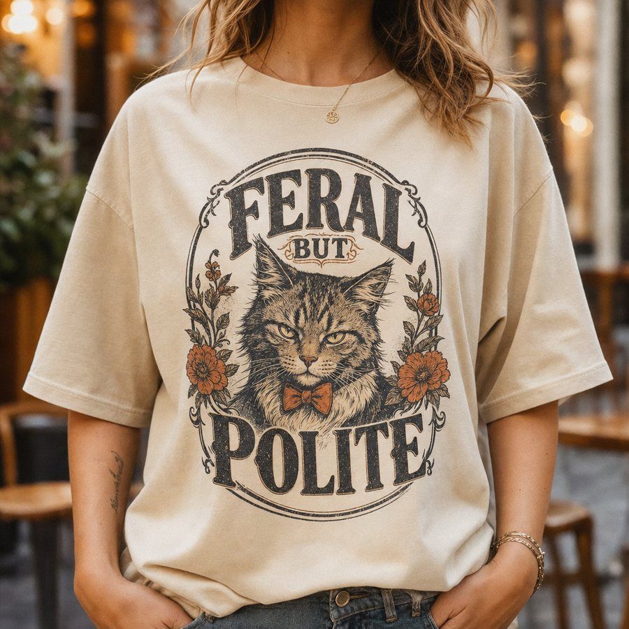 Feral But Polite Cat T-Shirt product image 1