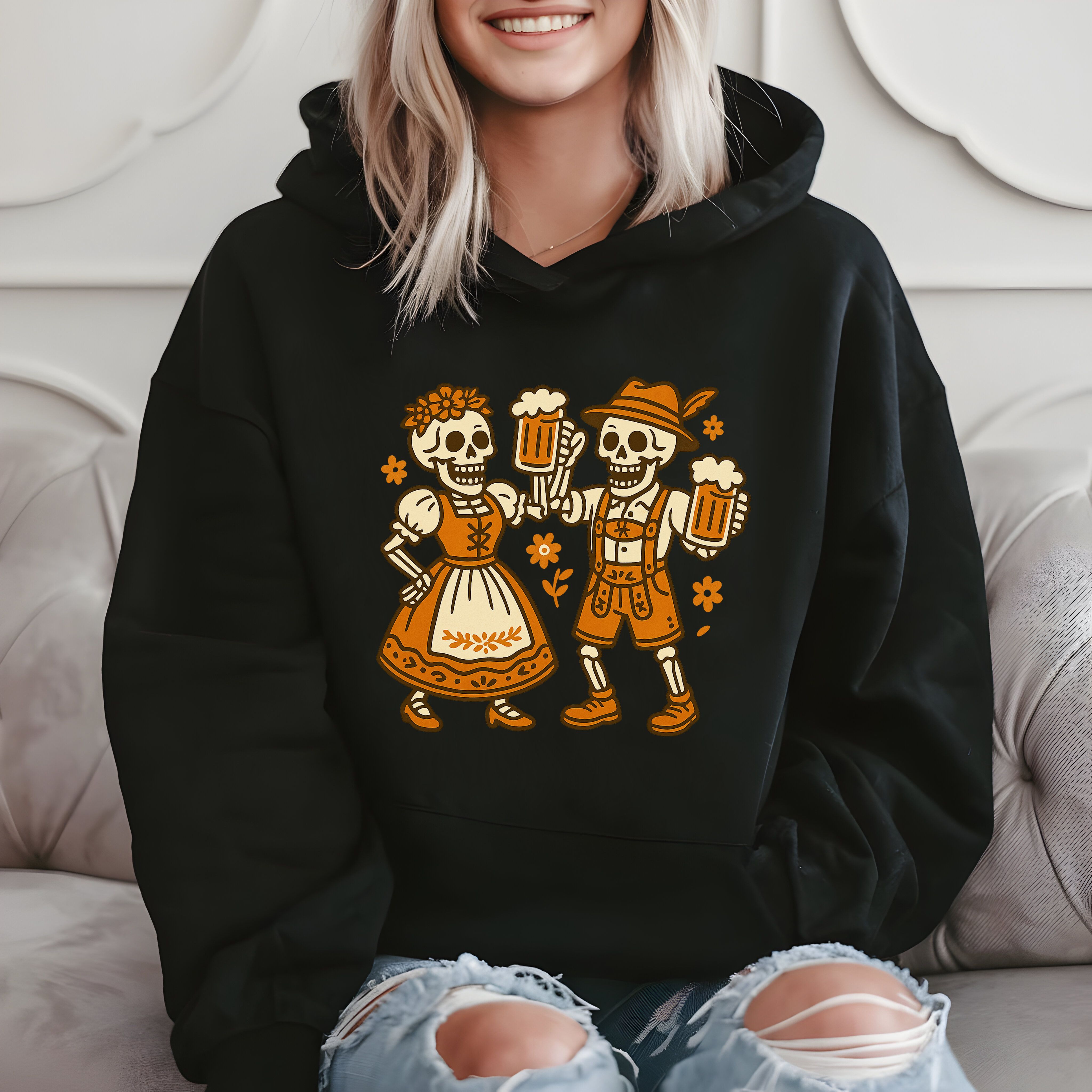 Skeleton Oktoberfest Cheers - Funny Beer Lover Hoodie product image 2