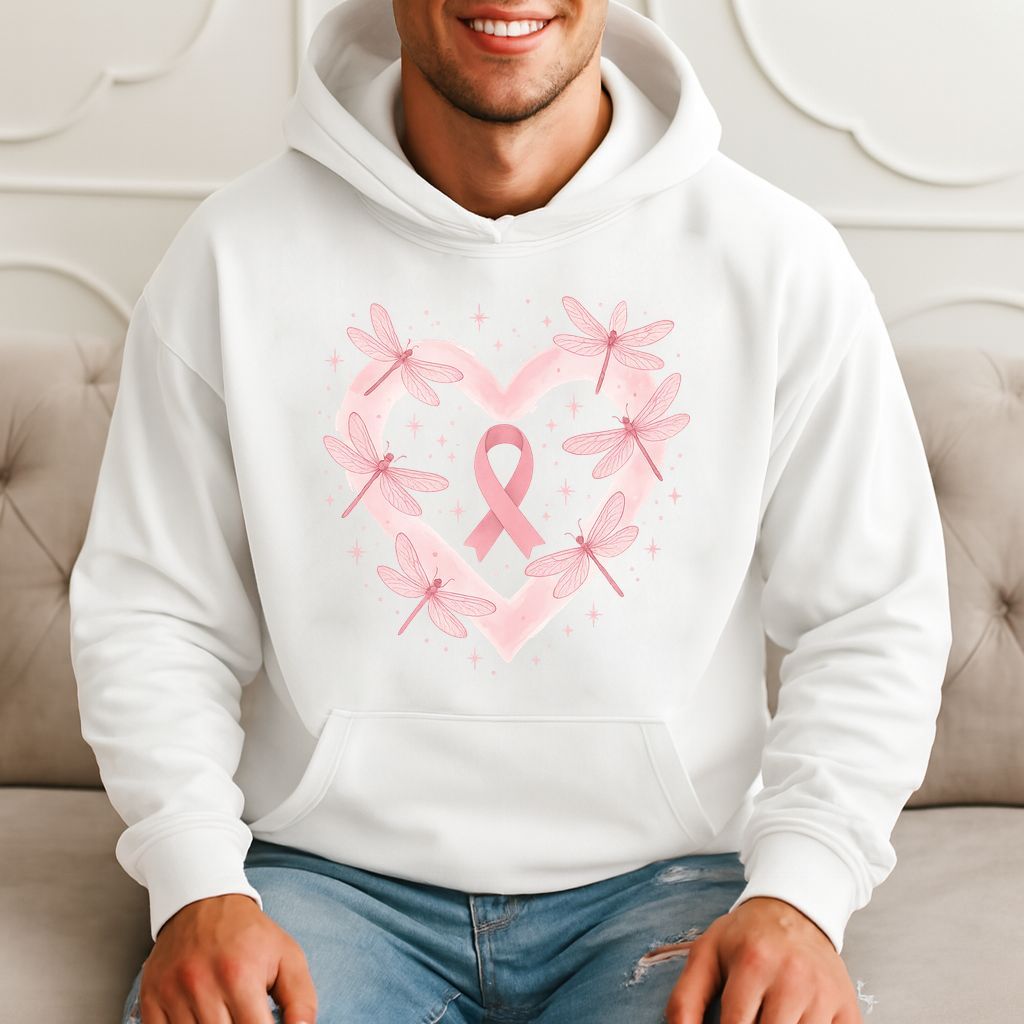 Hope Love Strength Pink Ribbon Dragonfly Heart Hoodie product image 1