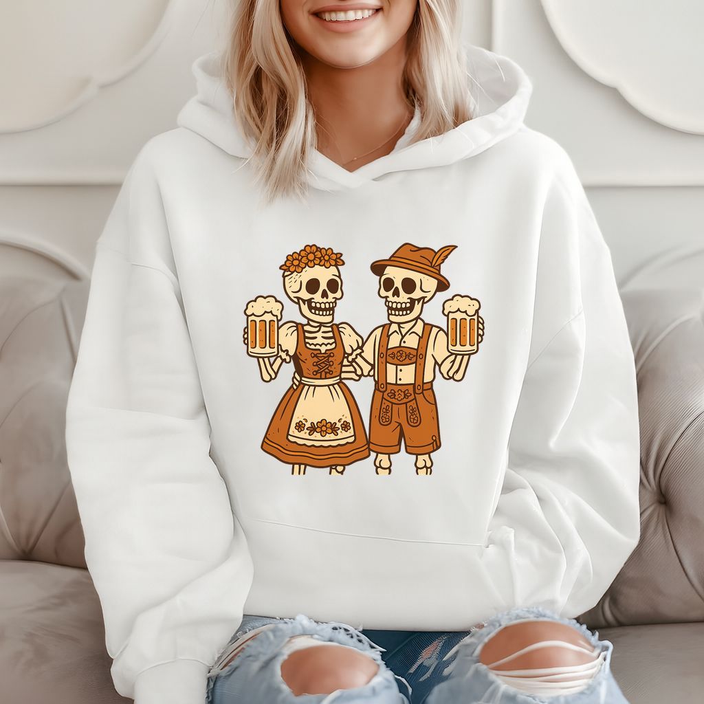 Raise A Stein With Skeletons: Oktoberfest Beer, Funny Halloween Hoodie product image 2