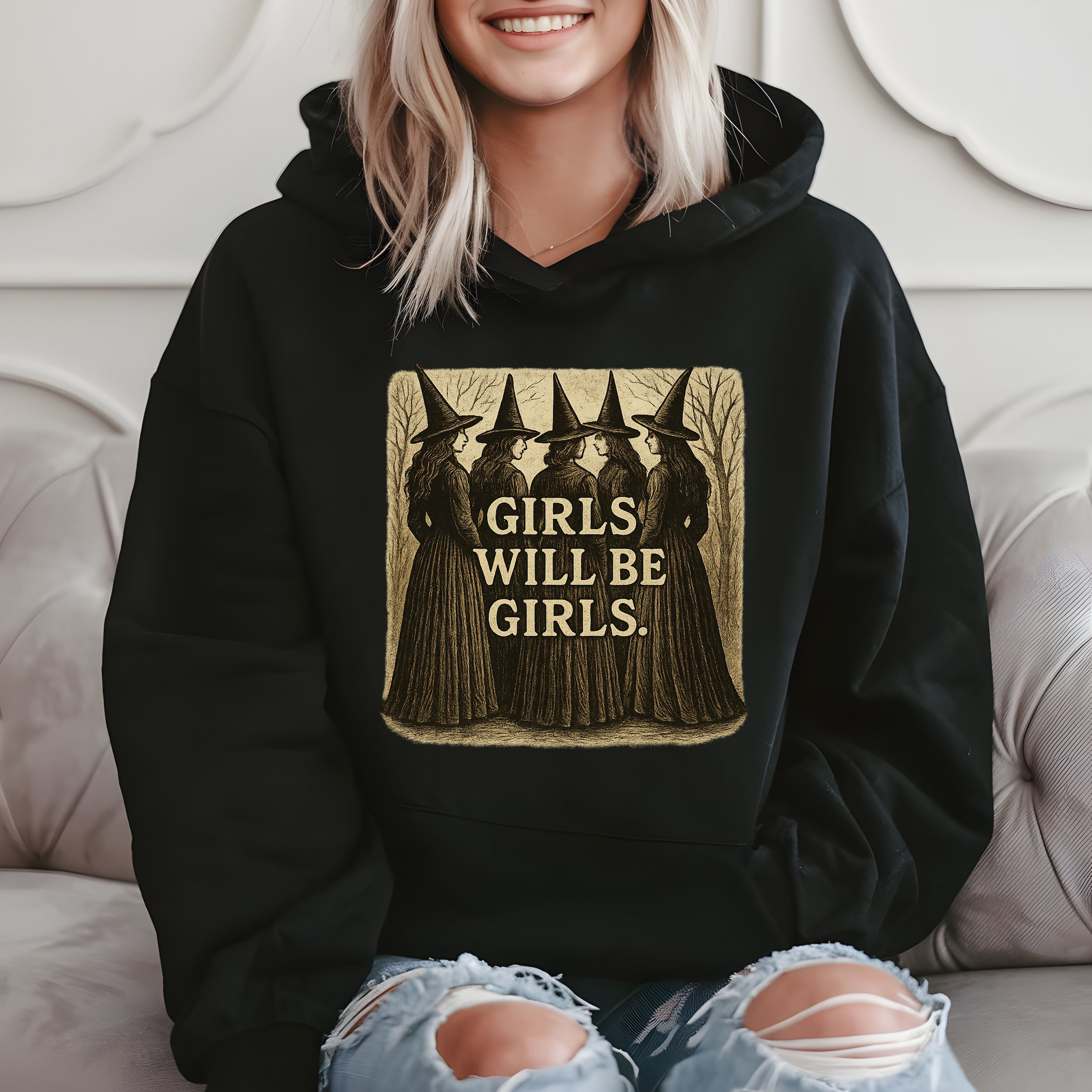 Girls Will Be Girls - Funny Witchy Vibes Hoodie product image 2