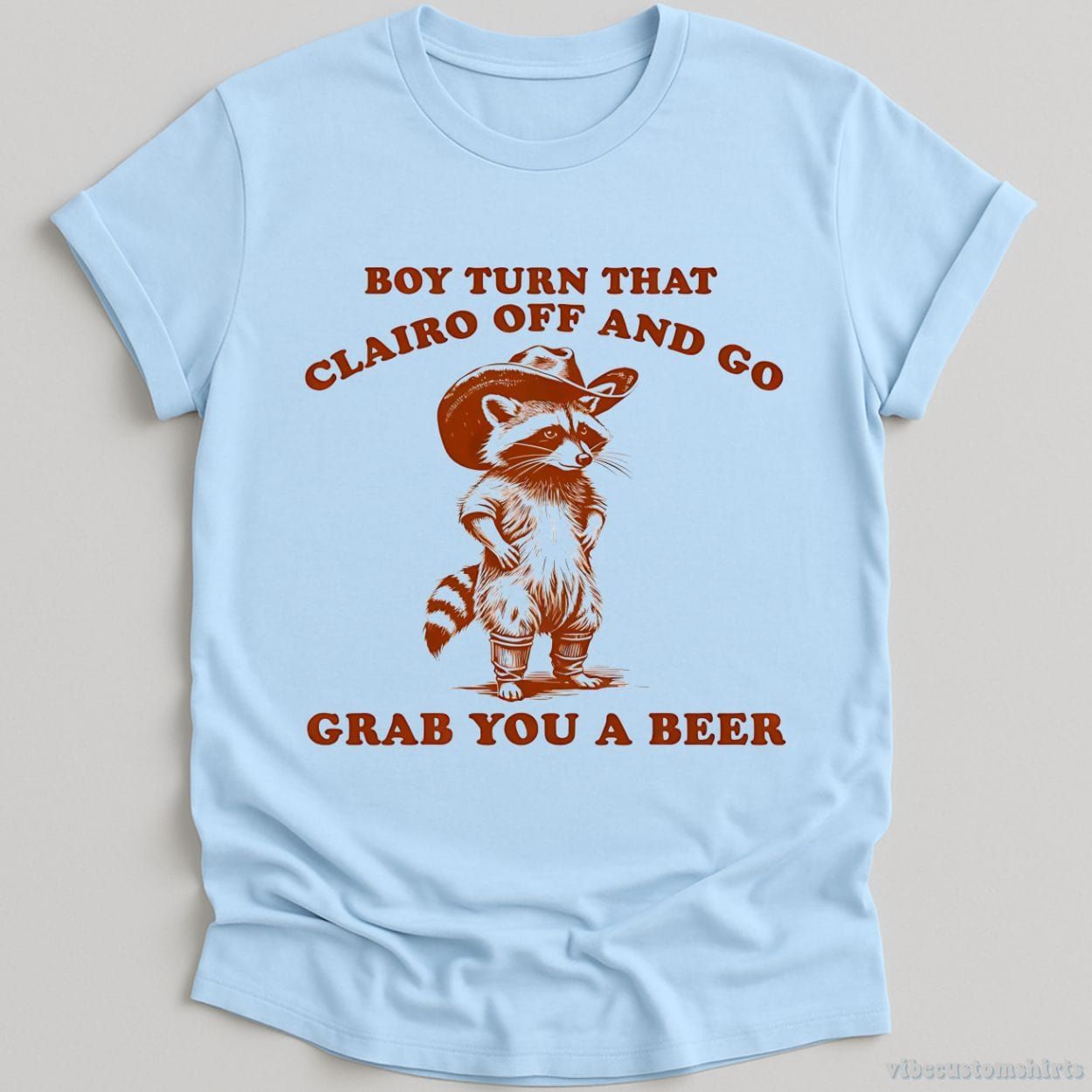 Boy Turn That Clairo Off Western Cowboy Raccoon Shirt product image 3