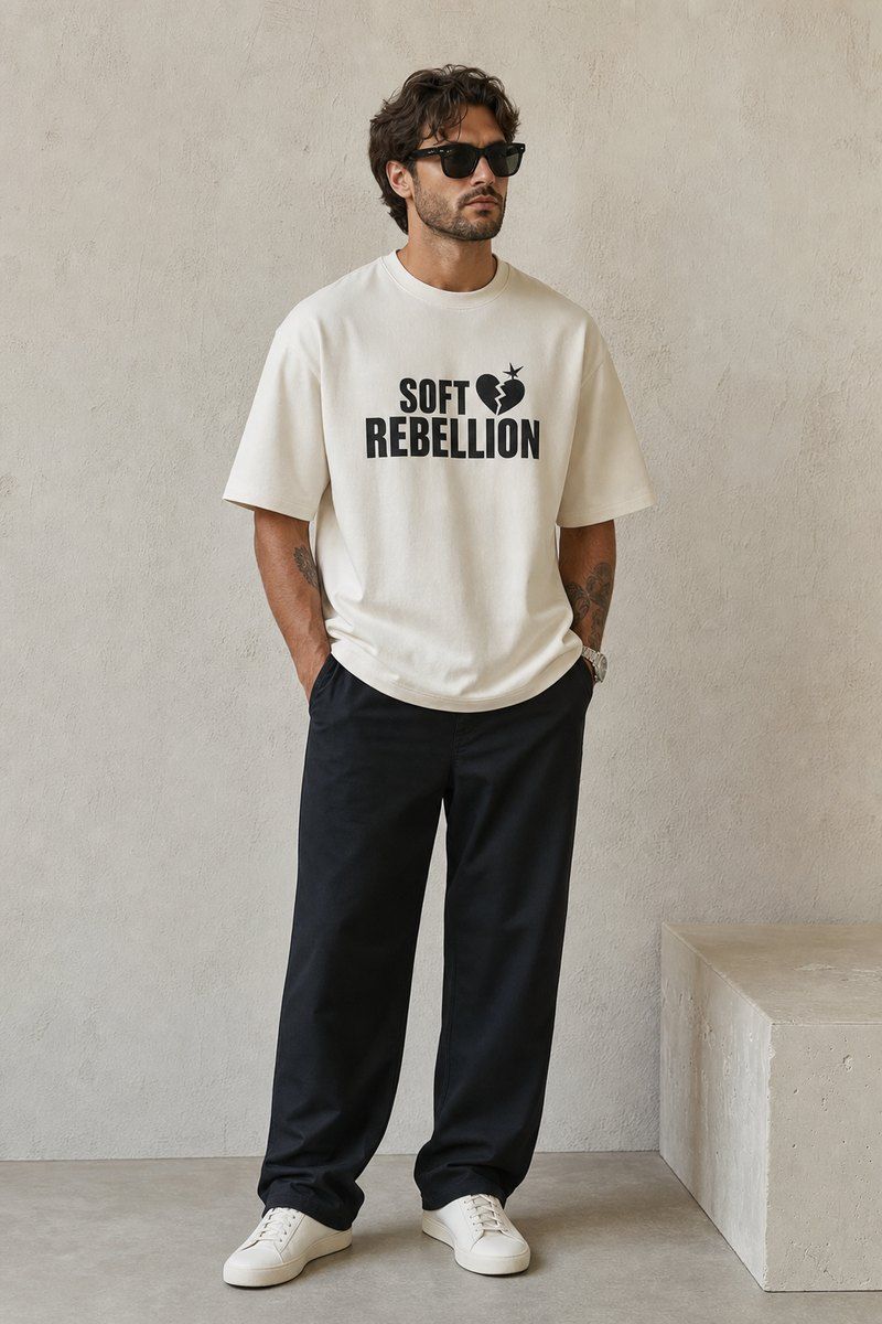 Soft Rebellion Premium Boxy Tee – Graphic Streetwear T-Shirt for Everyday Outfits, graphic art / gift product image 1